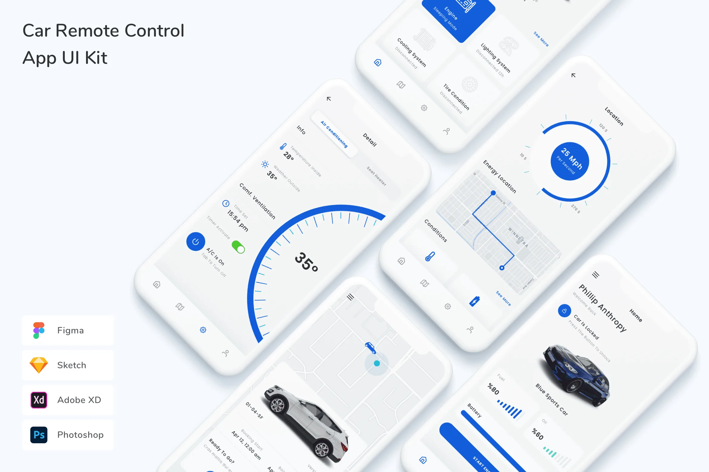 Car Remote Control App UI Kit