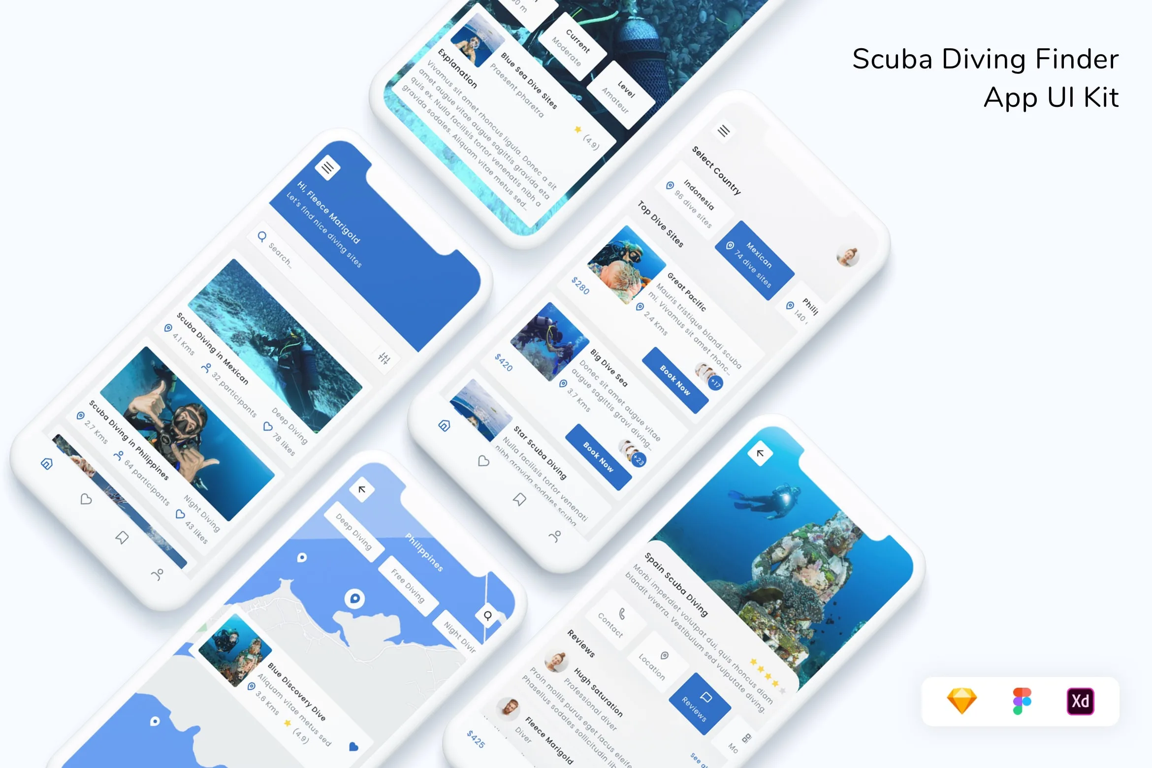 Scuba Diving Finder App UI Kit