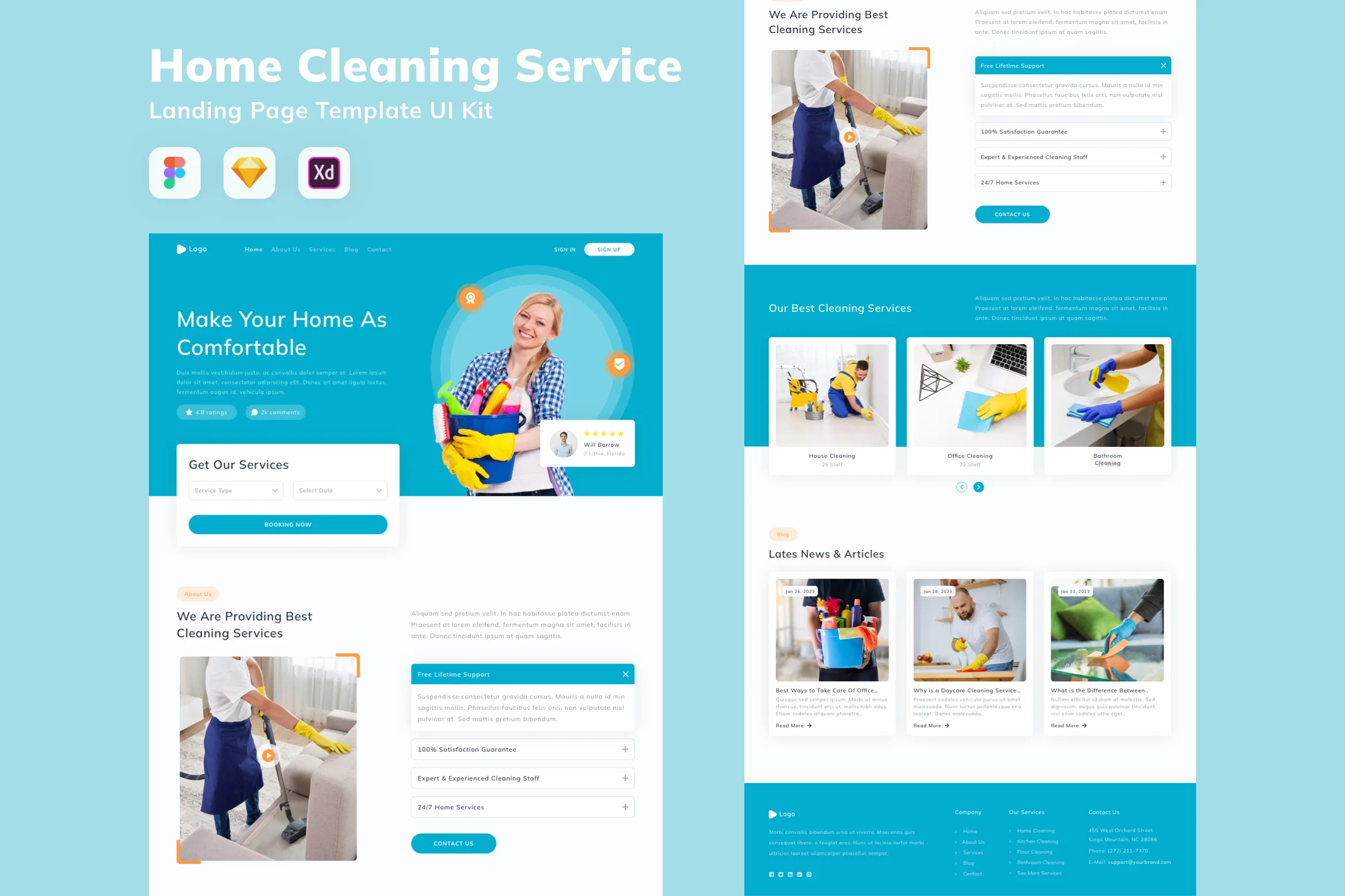 Home Cleaning Service Landing Page Template UI Kit