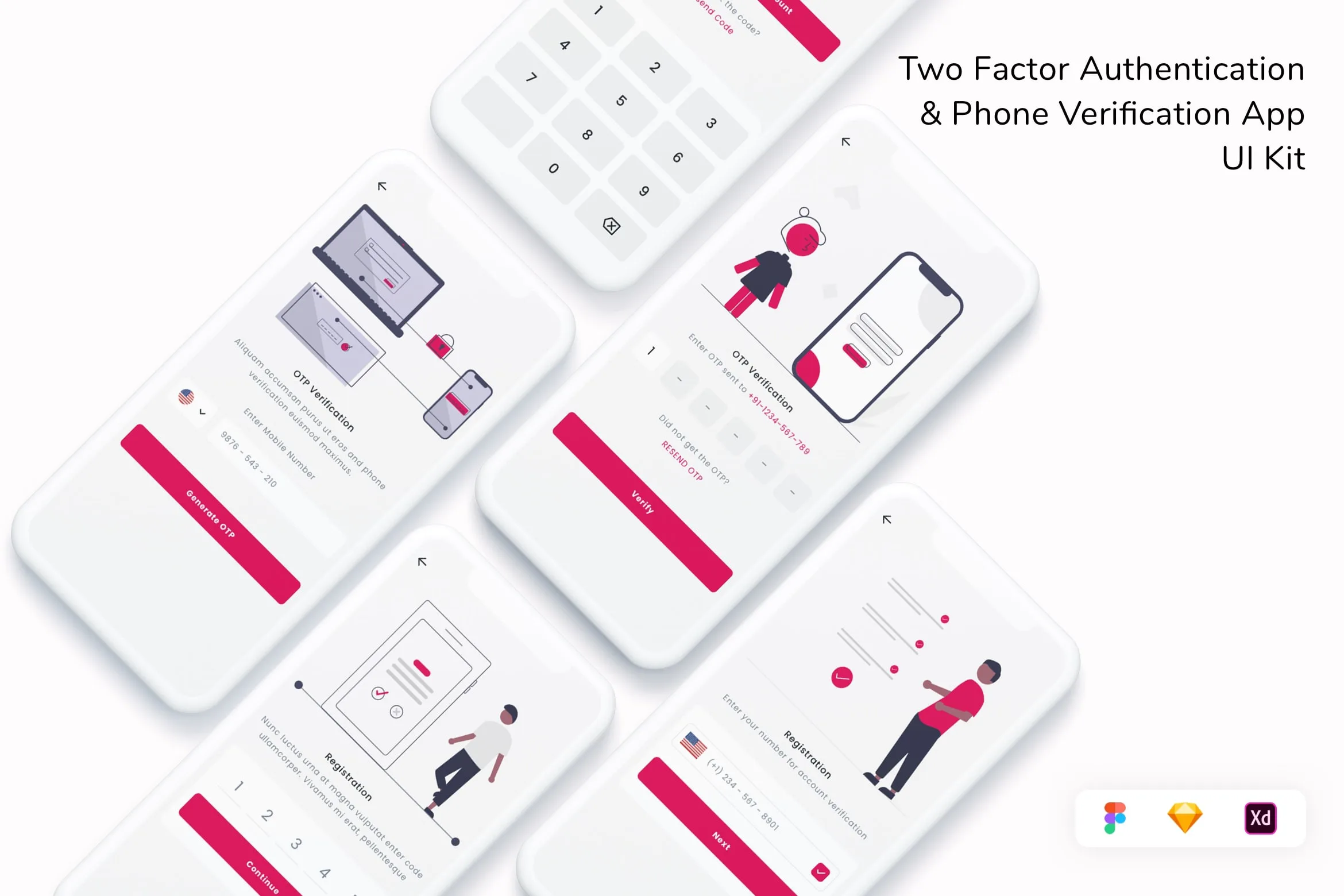 Two Factor Authentication & Phone Verification App UI Kit