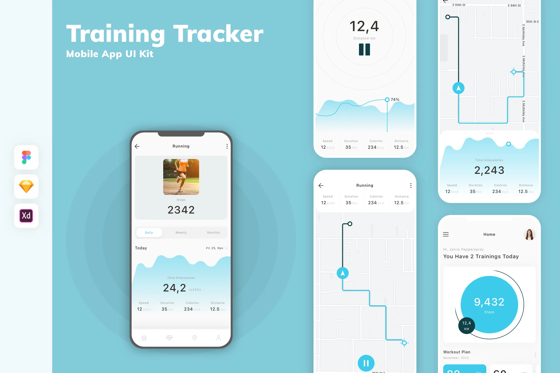 Training Tracker Mobile App UI Kit