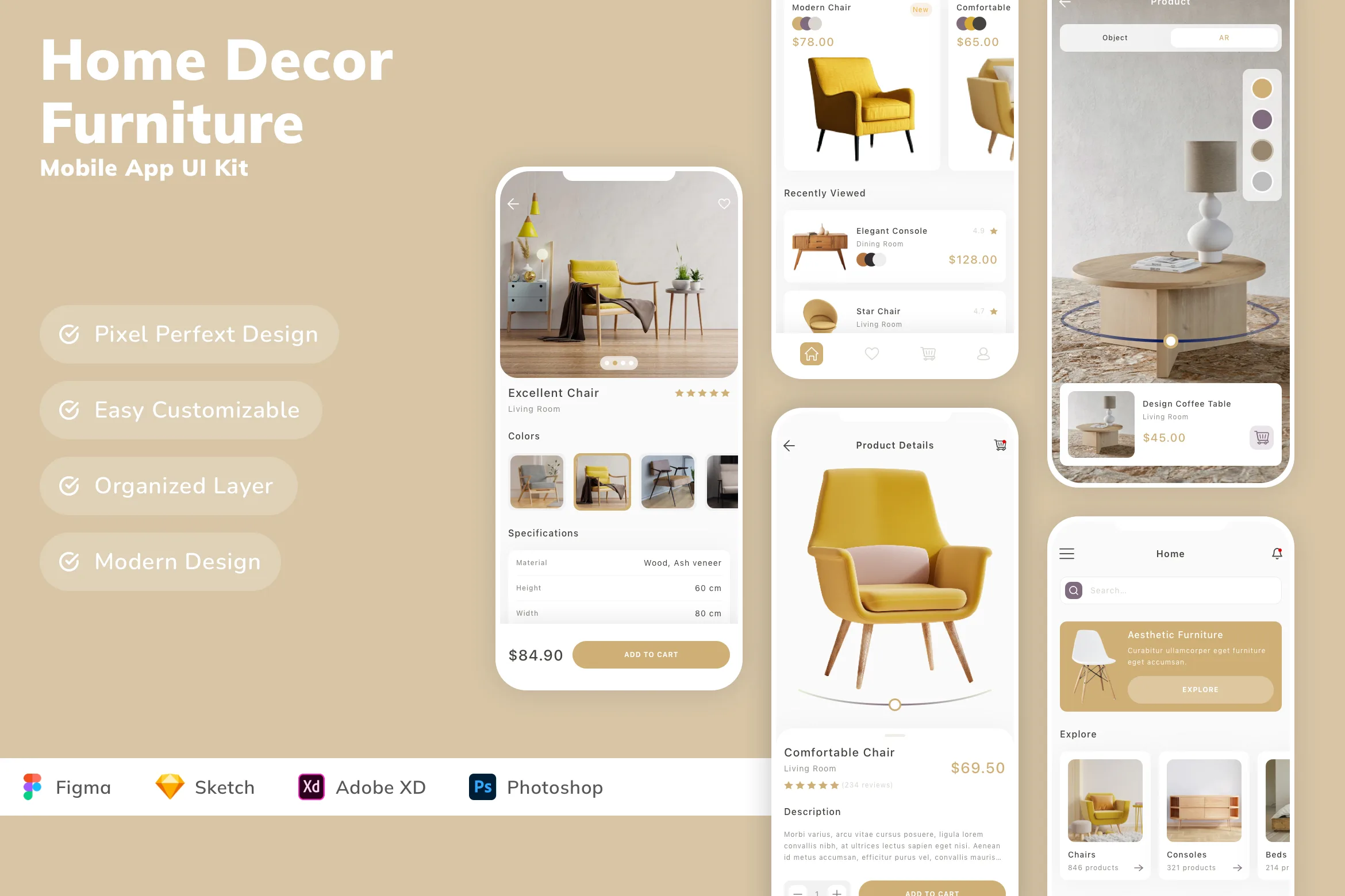 Home Decor & Furniture Mobile App UI Kit