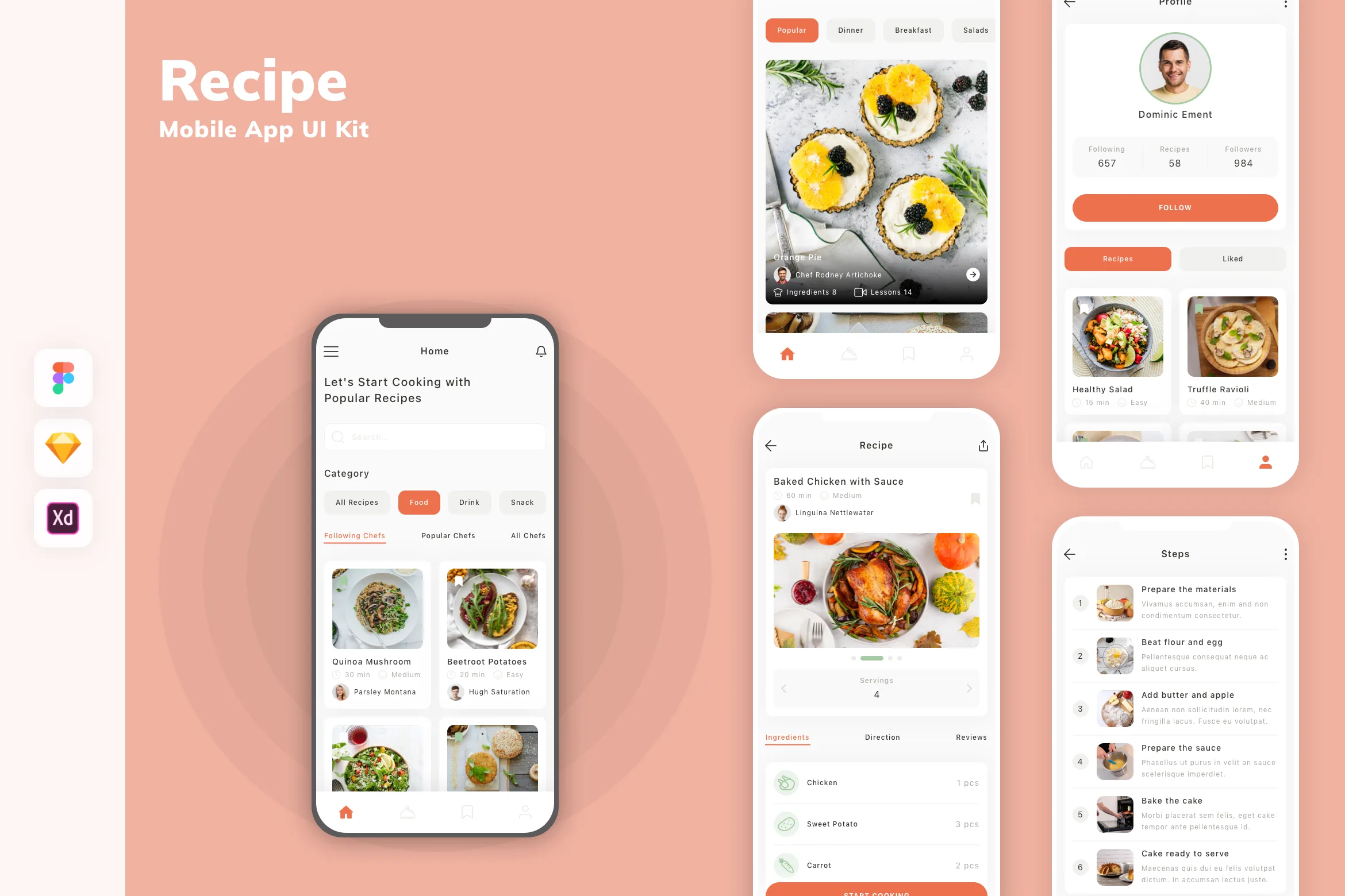 Recipe Mobile App UI Kit