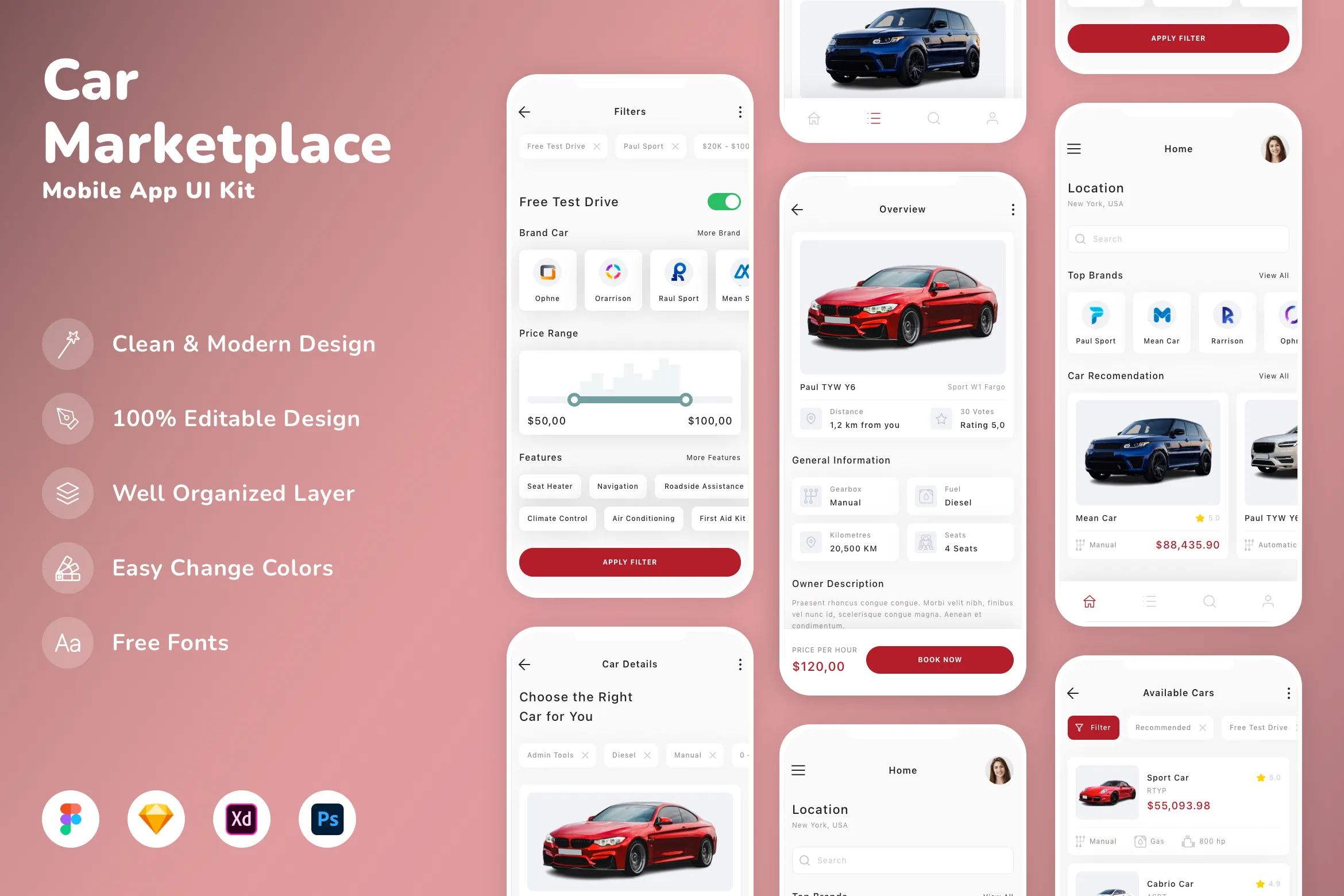 Car Marketplace Mobile App UI Kit