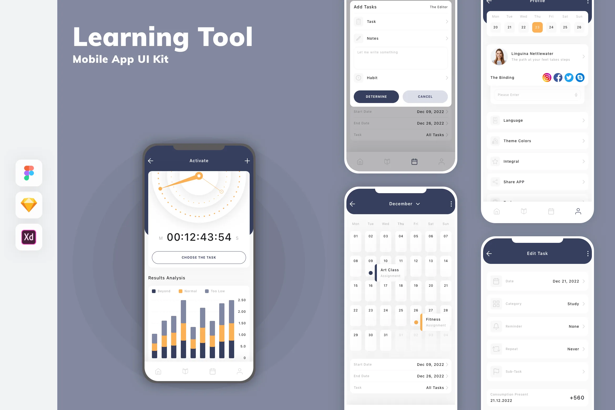 Learning Tool Mobile App UI Kit