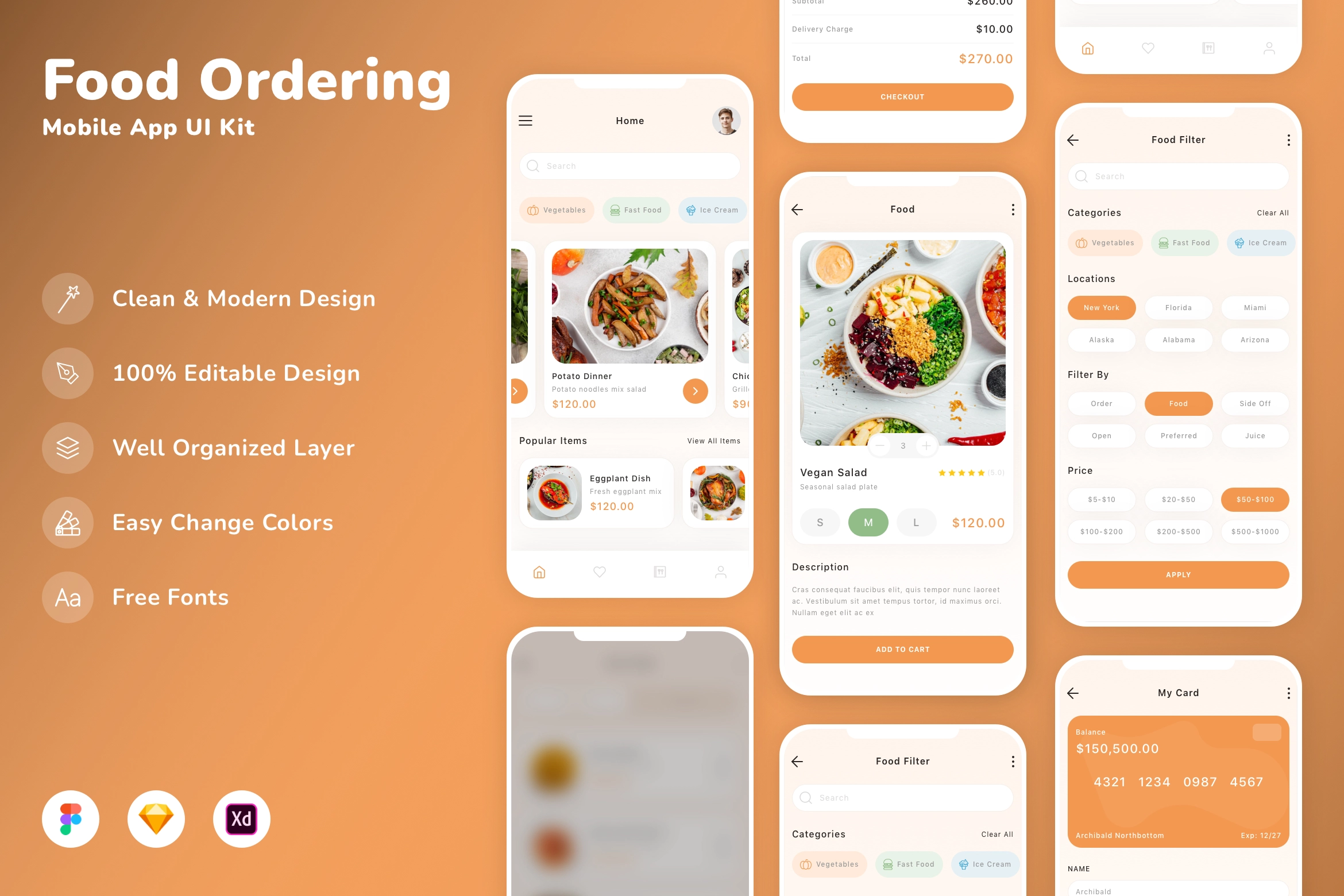 Food Ordering Mobile App UI Kit