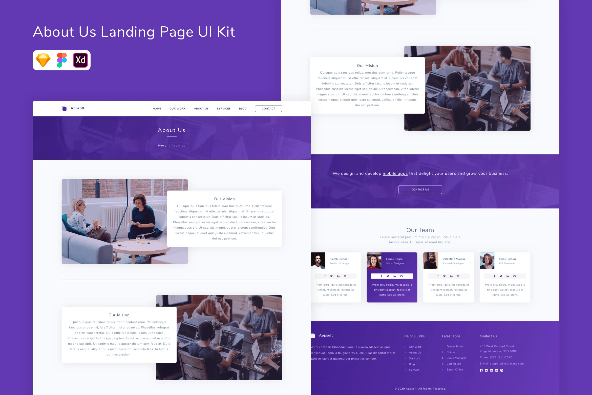 About Us Landing Page UI Kit