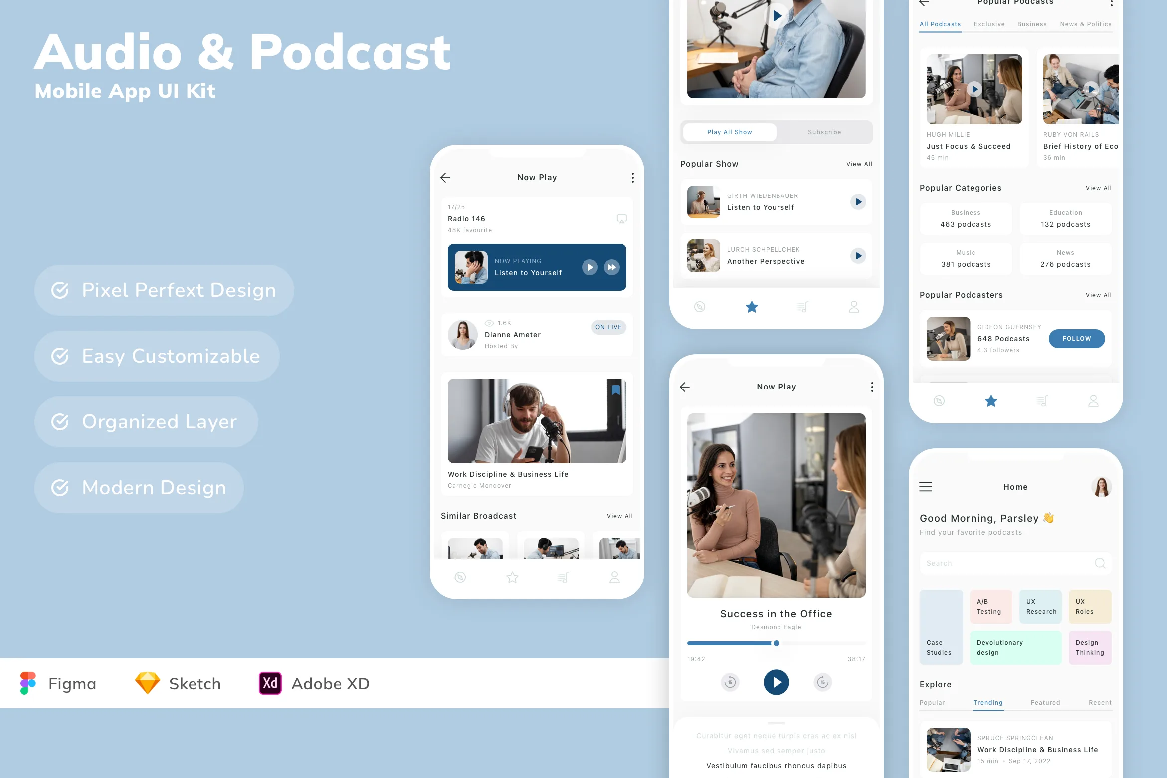 Audio & Podcast Mobile App UI Kit