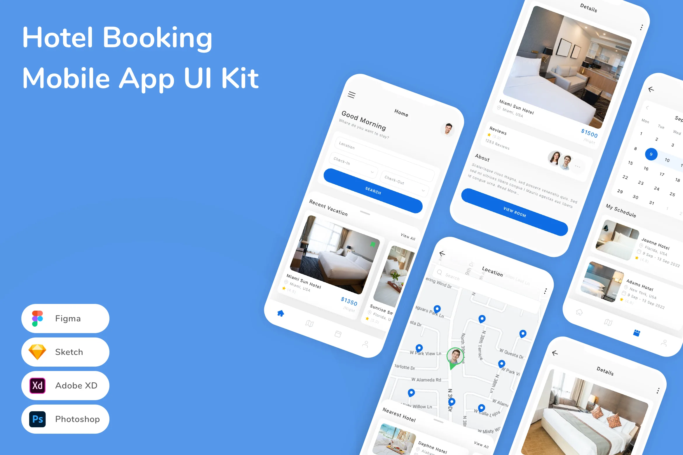 Hotel Booking Mobile App UI Kit