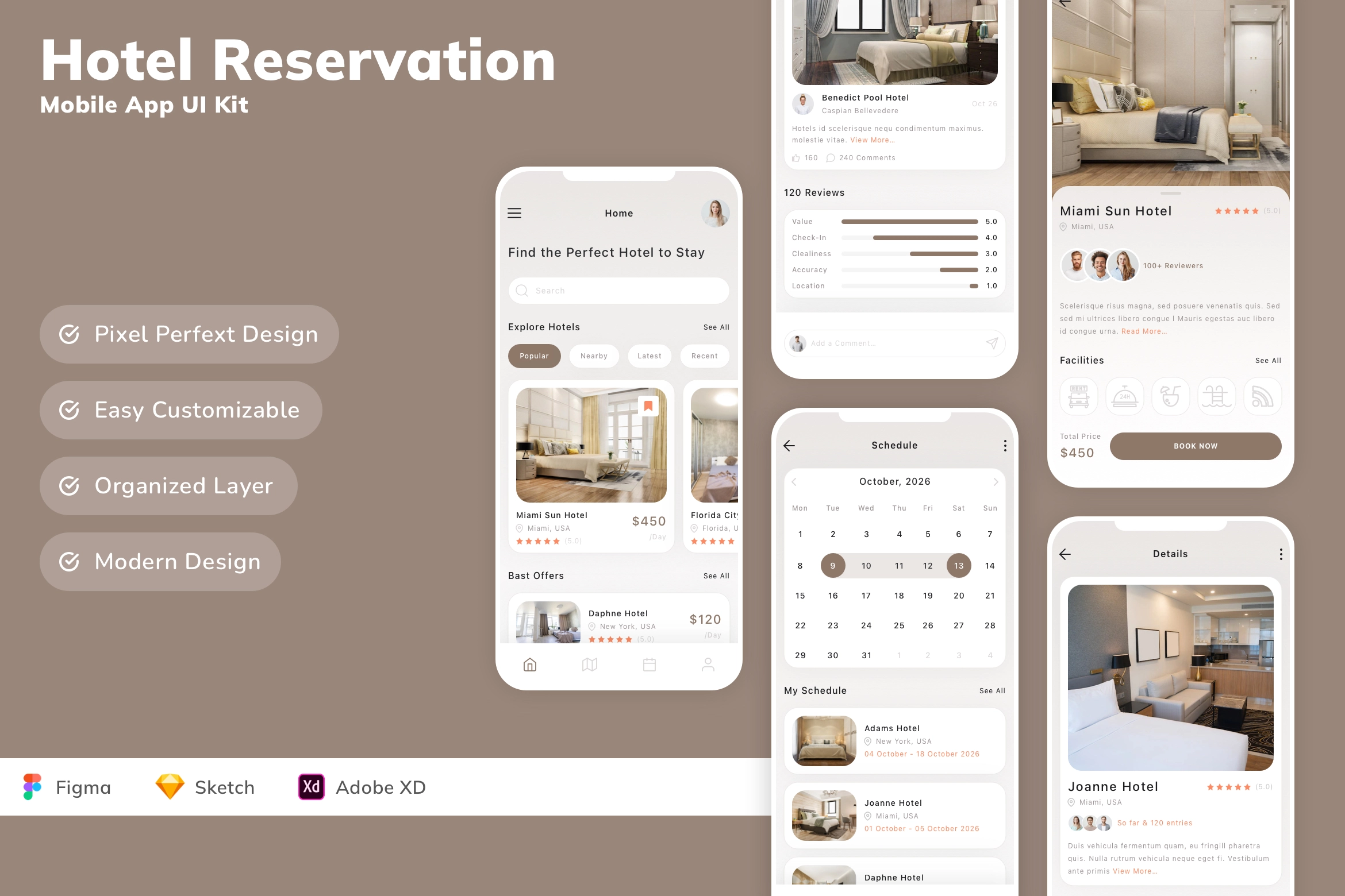 Hotel Reservation Mobile App UI Kit