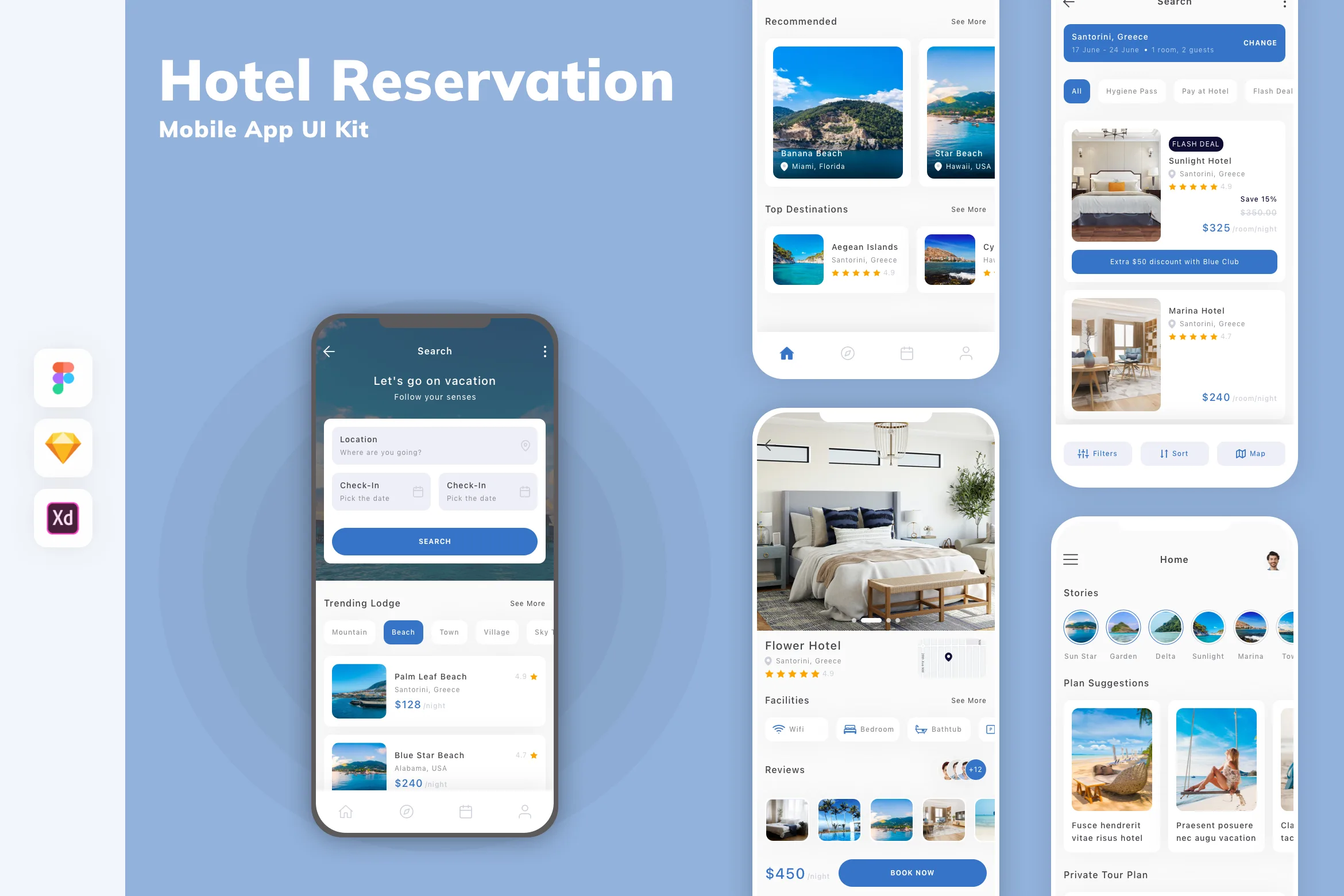 Hotel Reservation Mobile App UI Kit