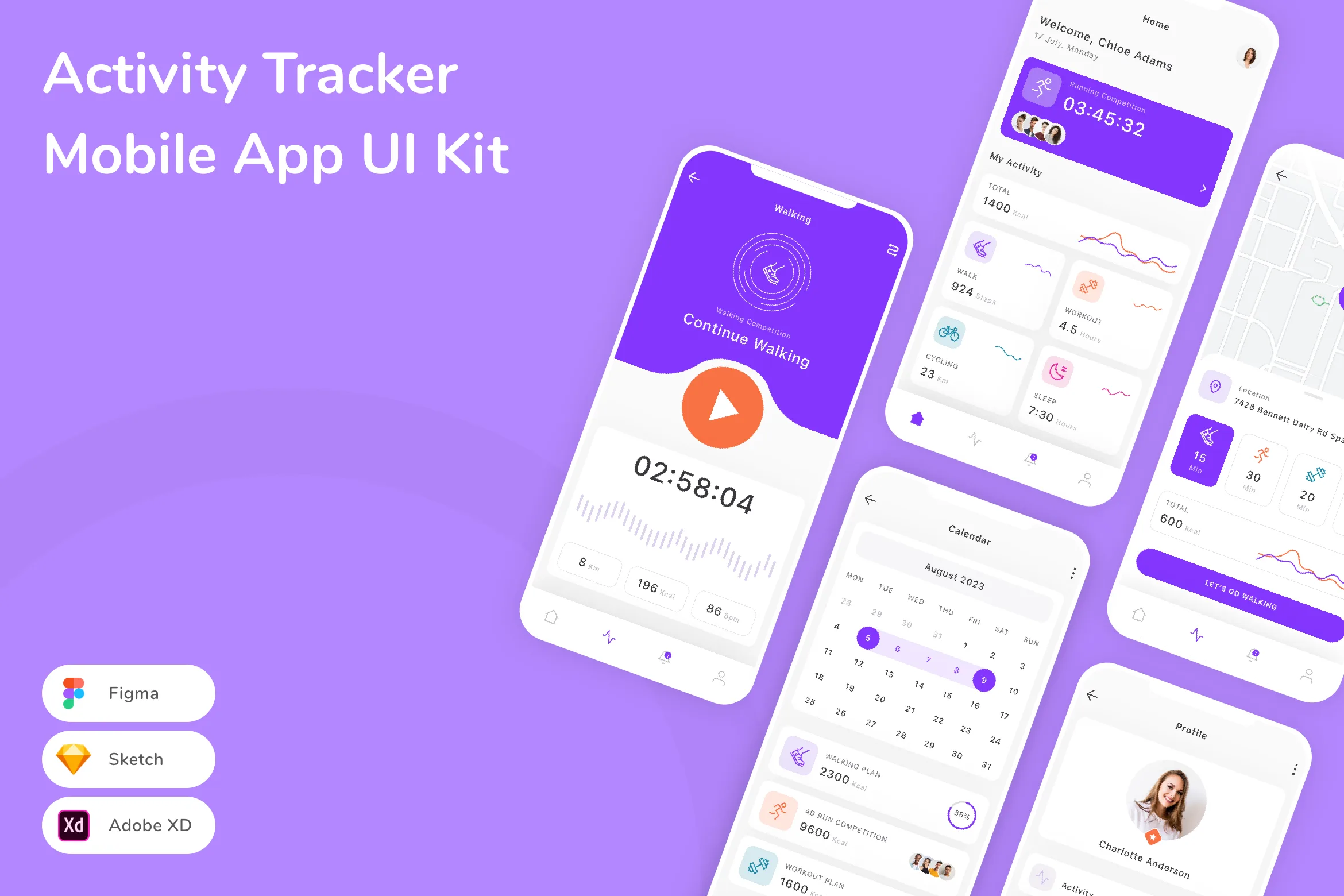 Activity Tracker Mobile App UI Kit