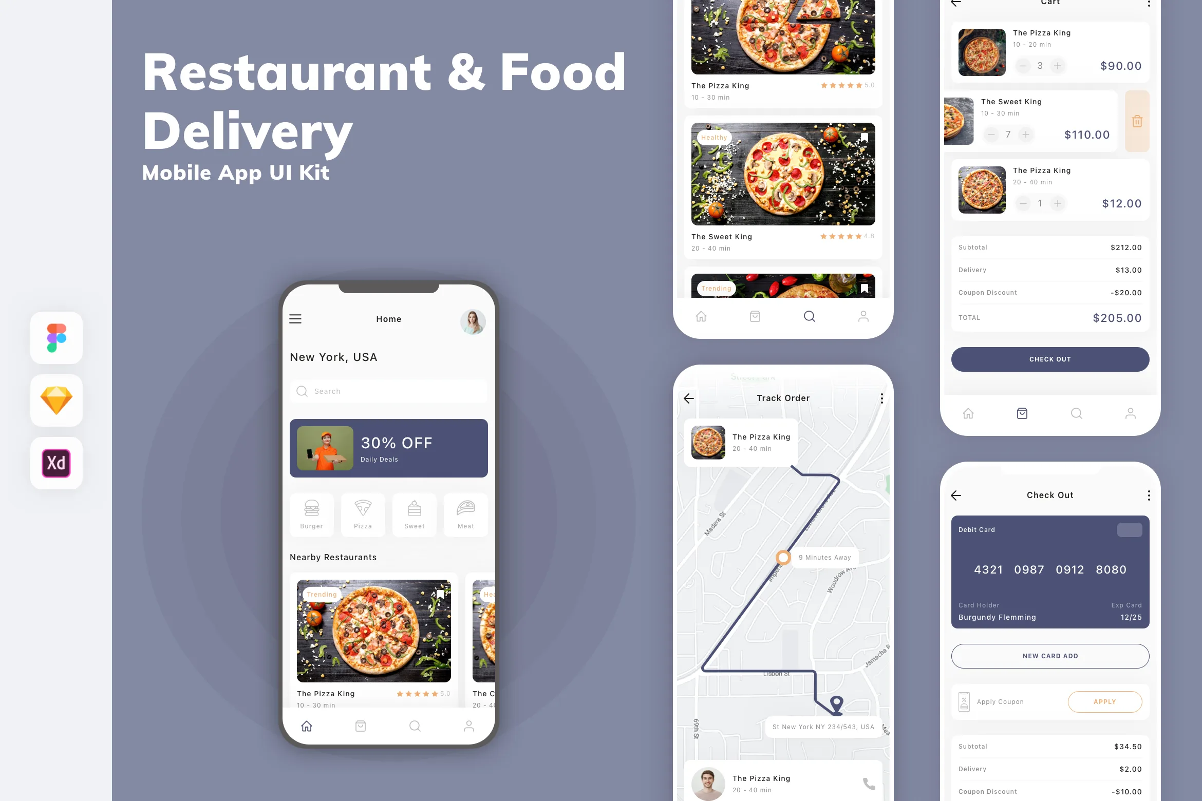 Restaurant & Food Delivery Mobile App UI Kit