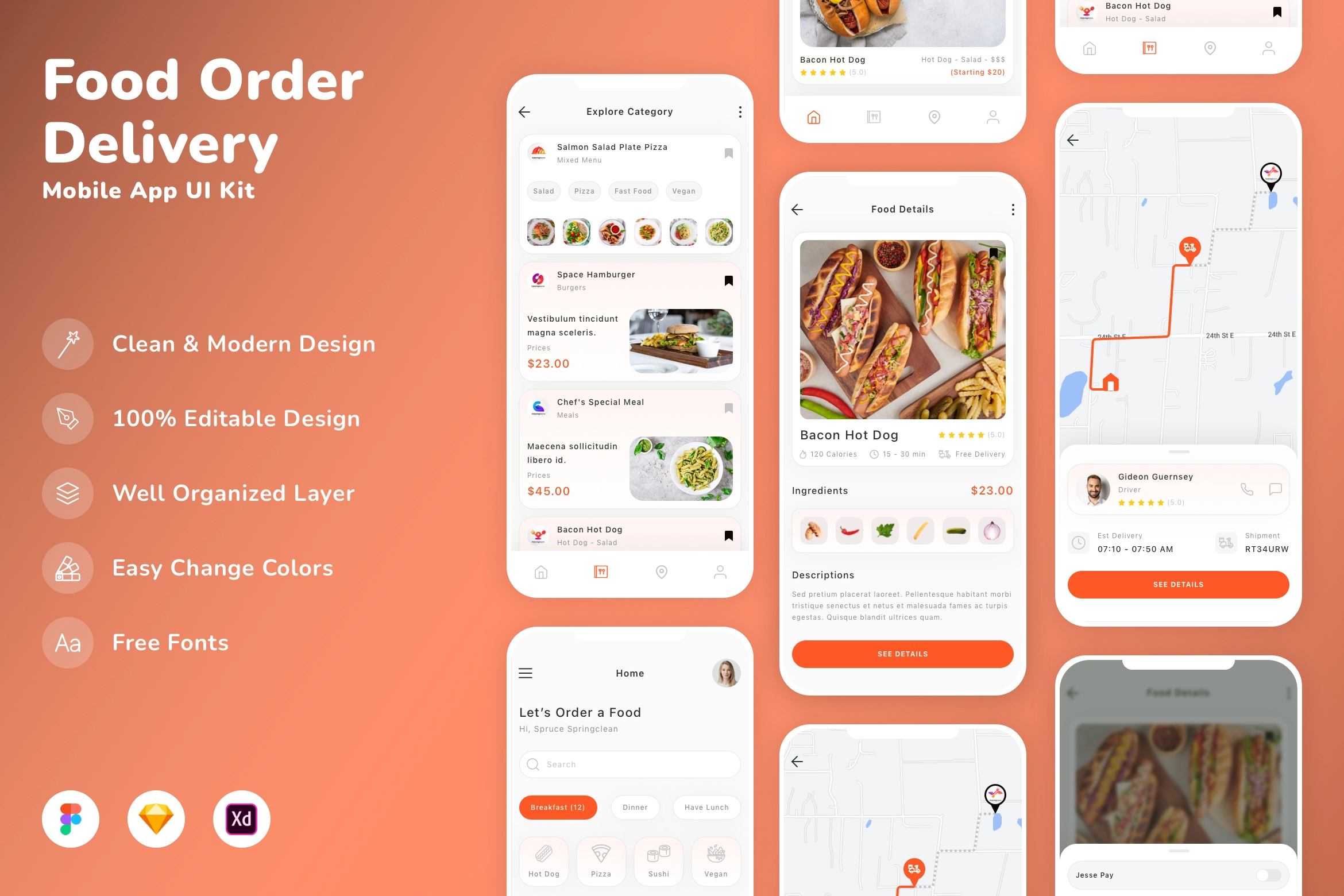 Food Ordering Mobile App UI Kit