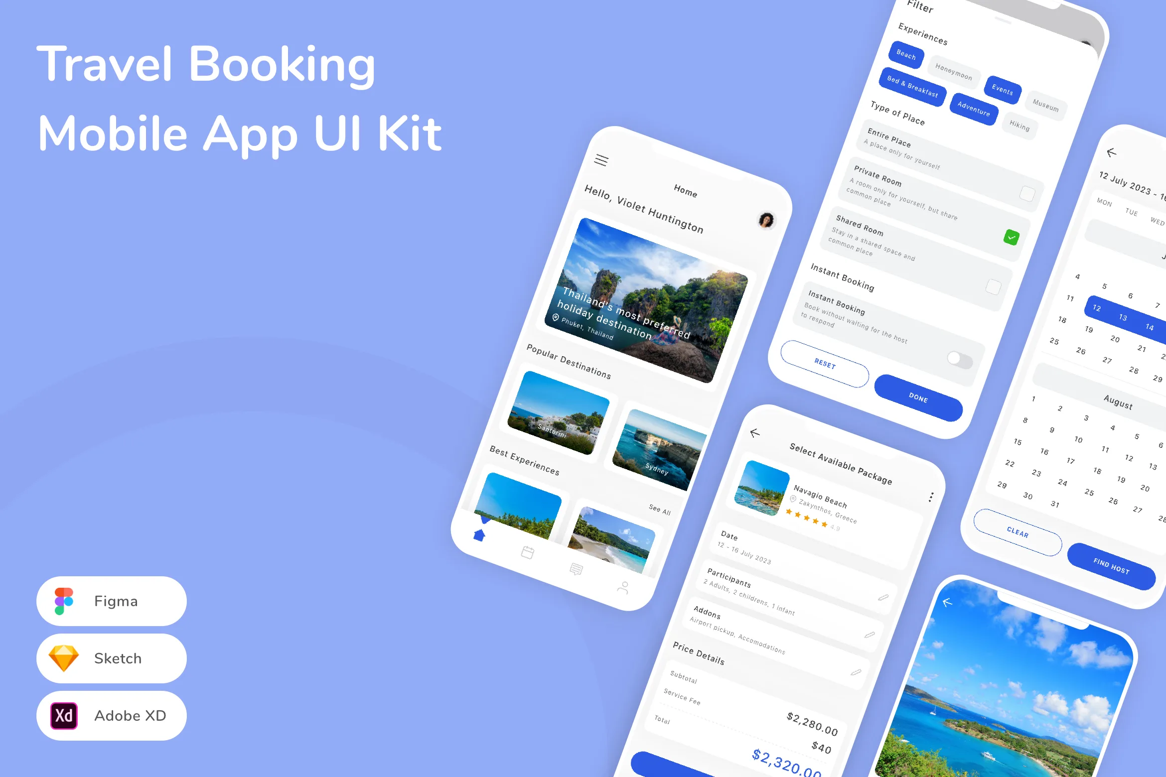 Travel Booking Mobile App UI Kit