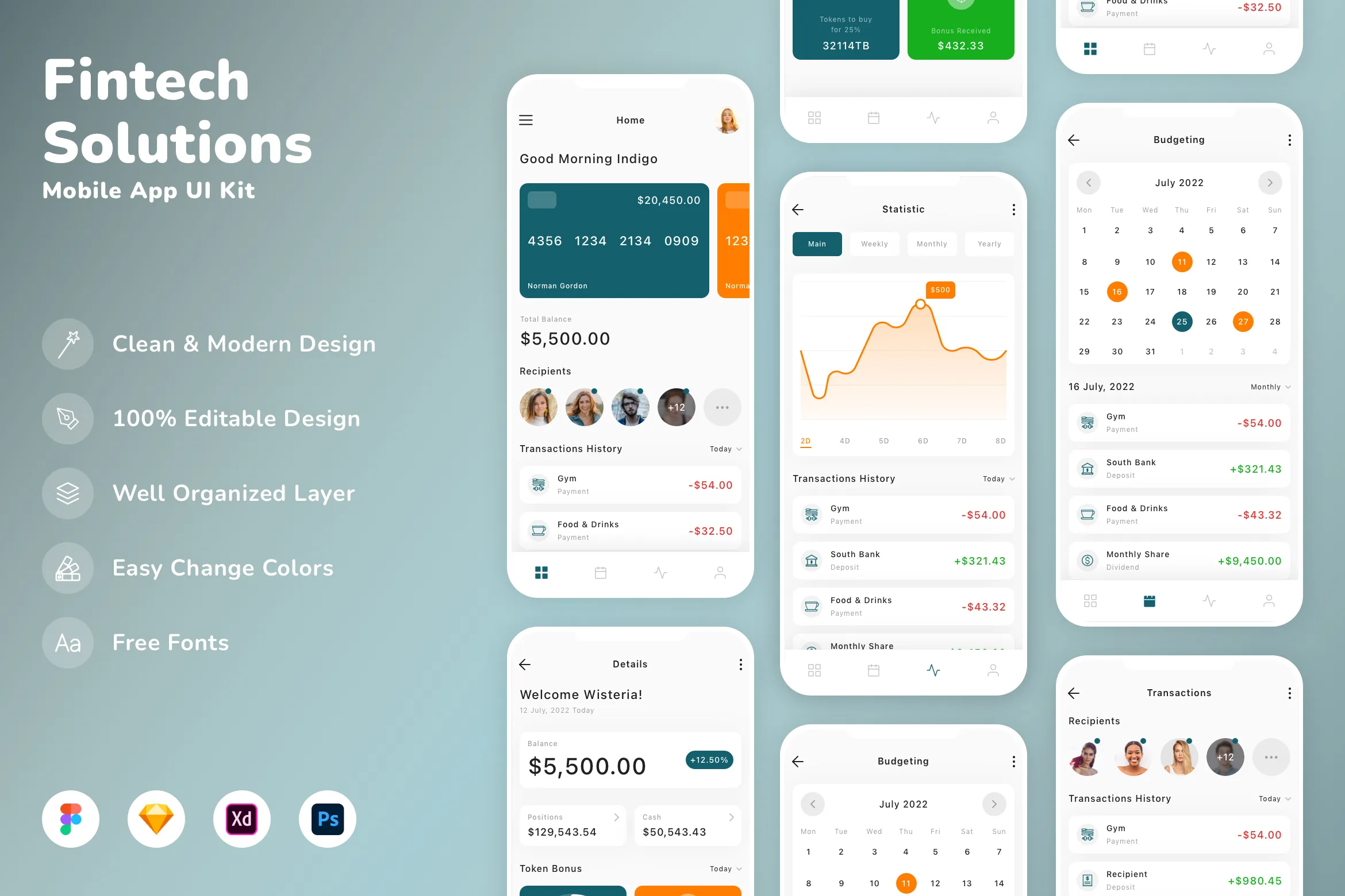 Fintech Solutions Mobile App UI Kit