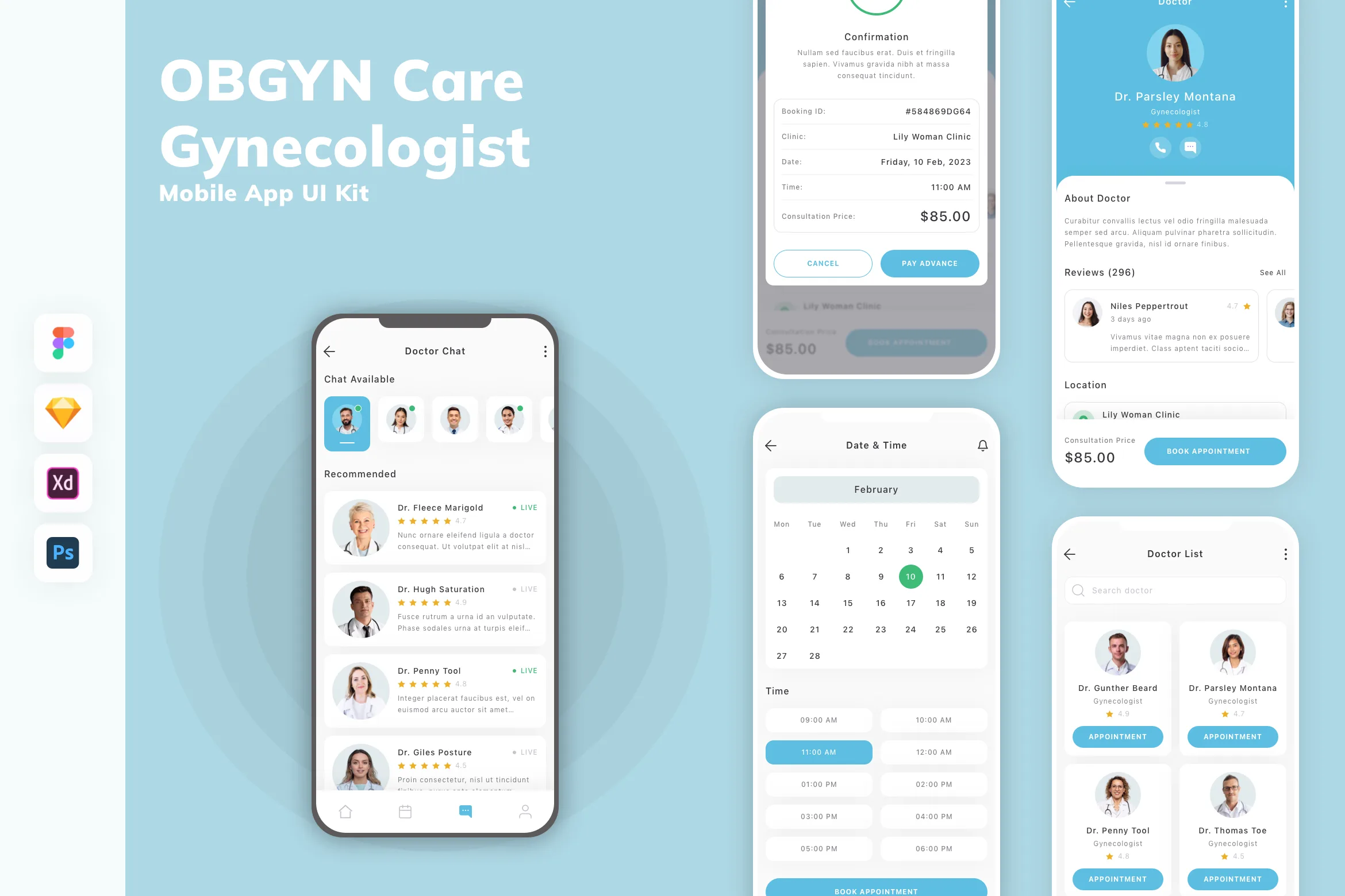 OBGYN Care & Gynecologist Mobile App UI Kit