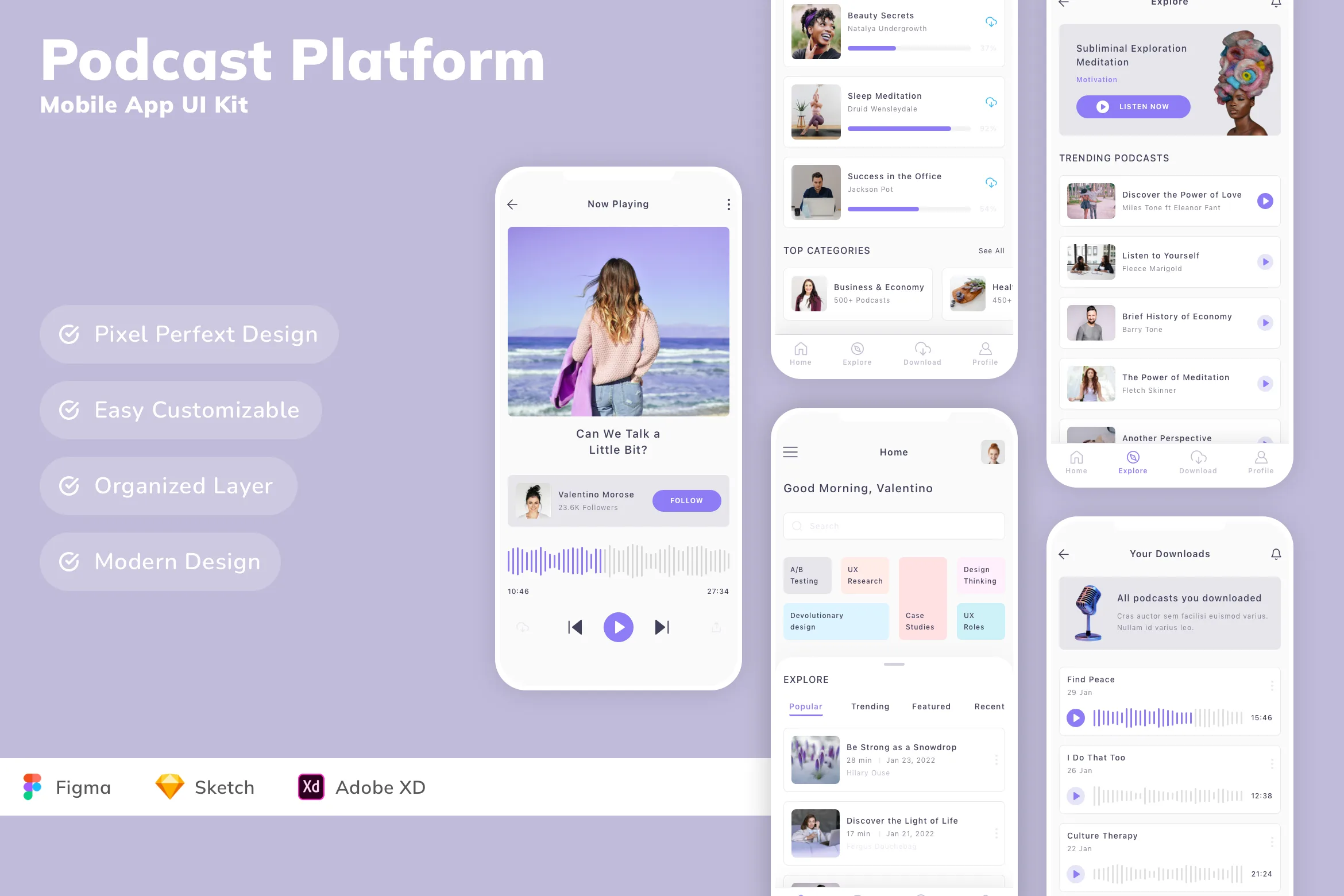 Podcast Platform Mobile App UI Kit