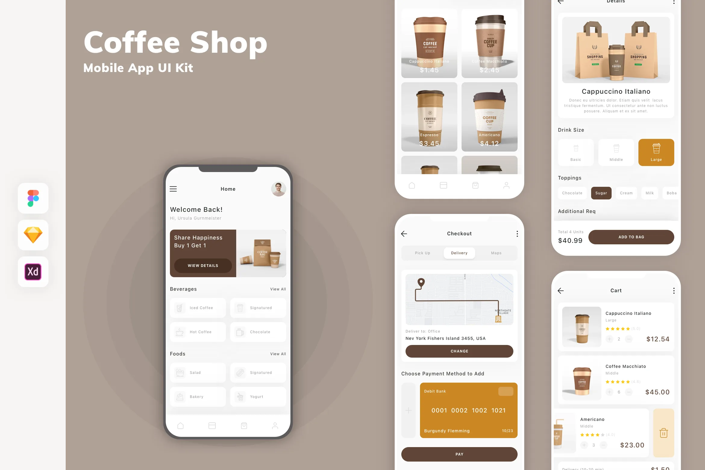 Coffee Shop Mobile App UI Kit