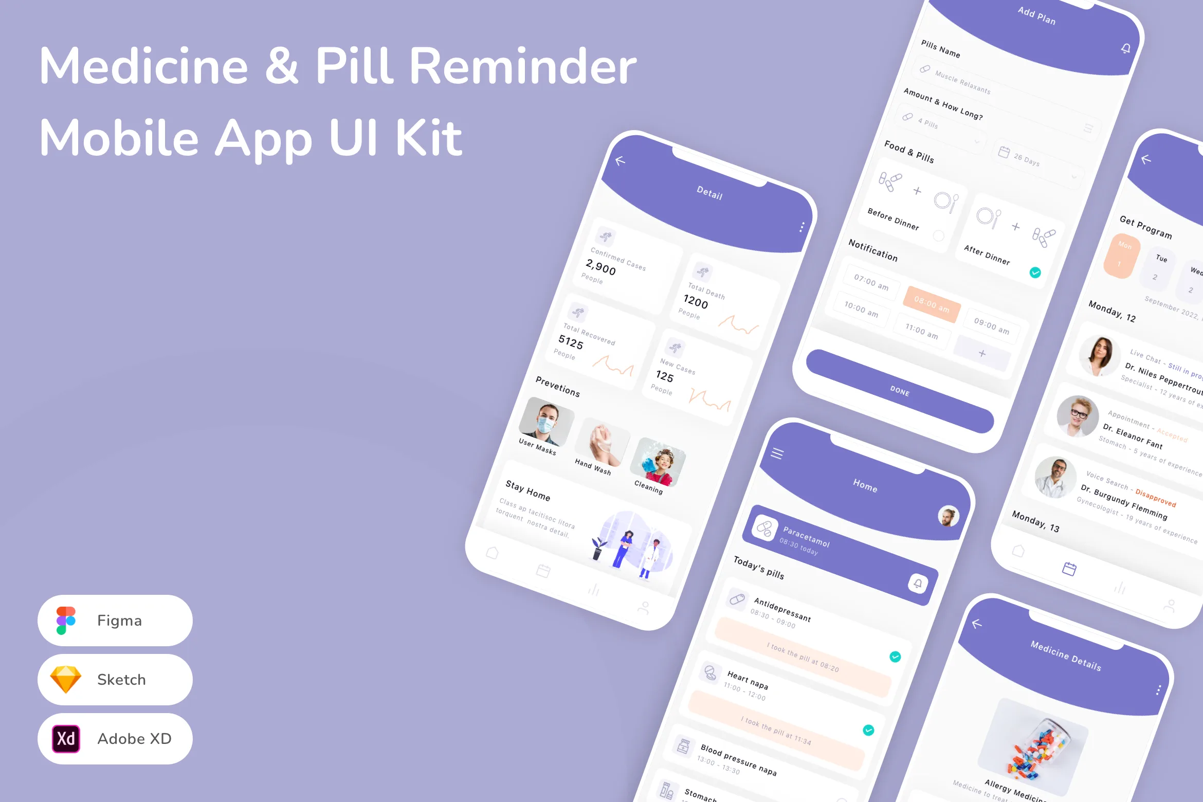 Medicine & Pill Reminder Mobile App UI Kit
