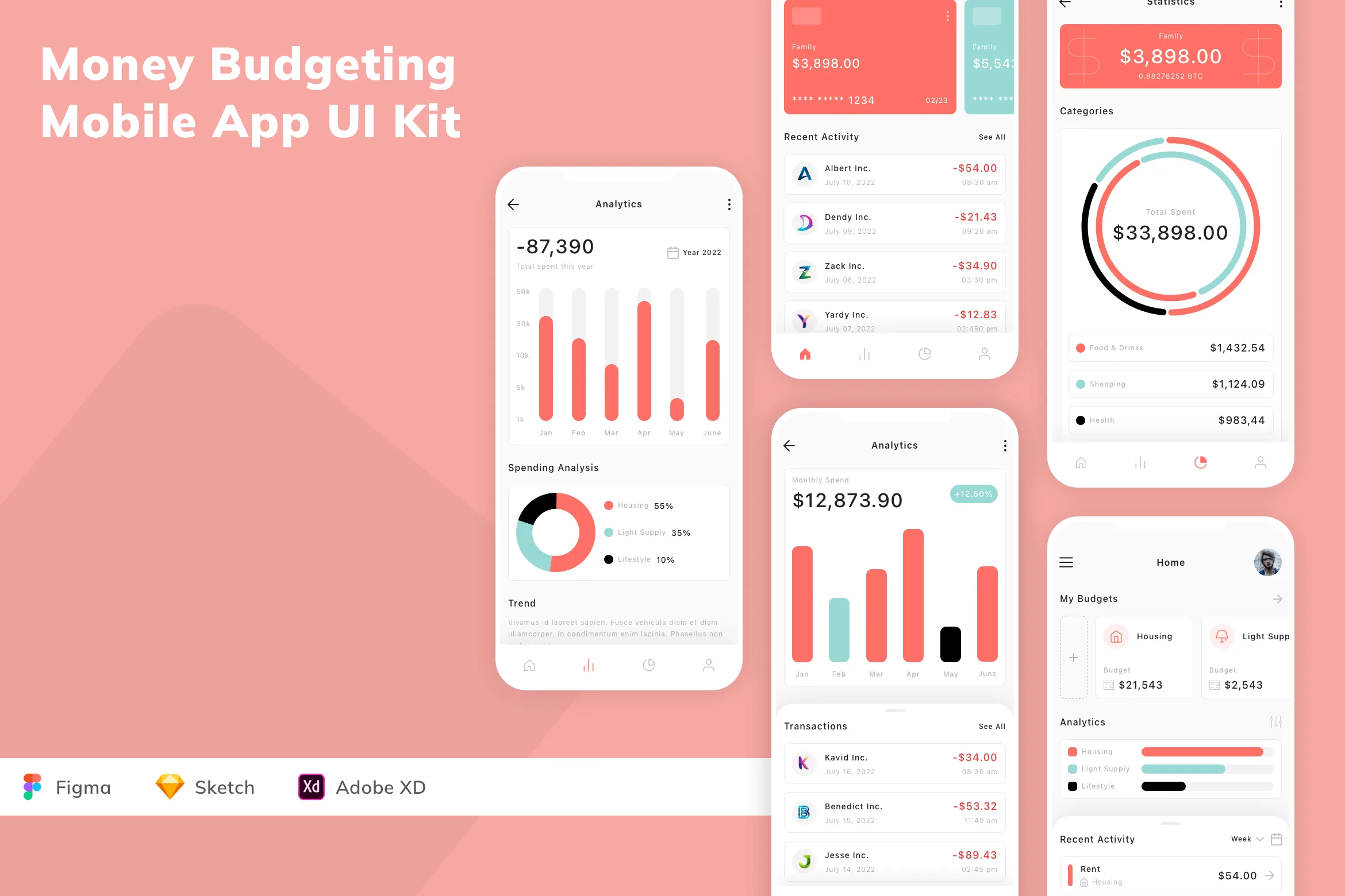 Money Budgeting Mobile App UI Kit