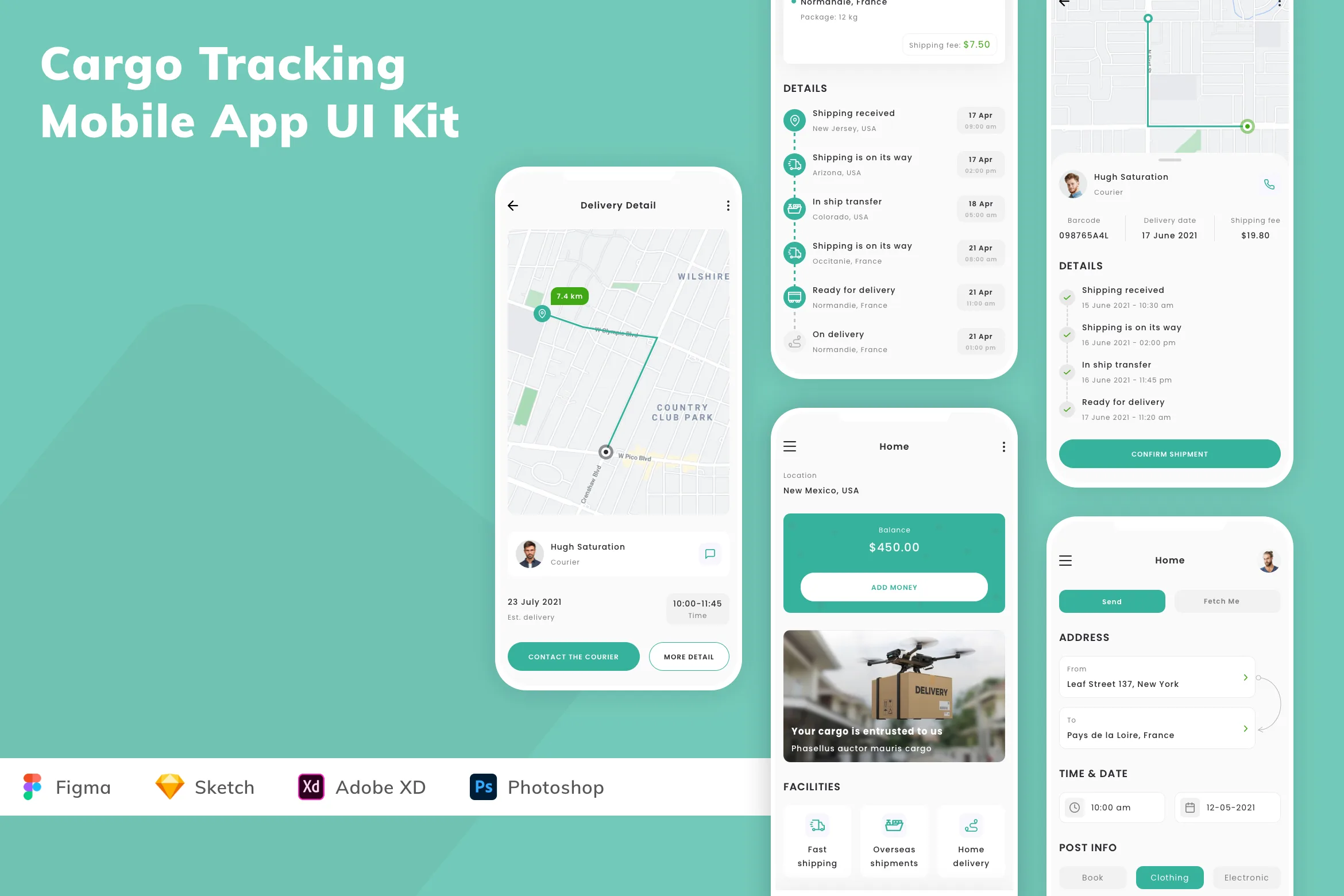 Cargo Tracking Mobile App UI Kit