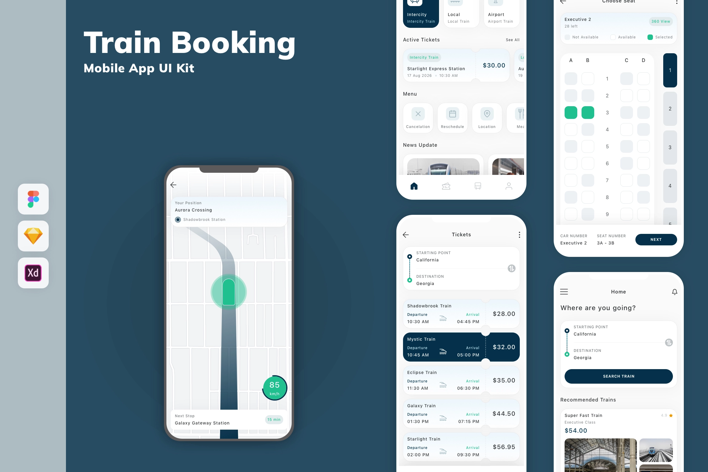 Train Booking Mobile App UI Kit