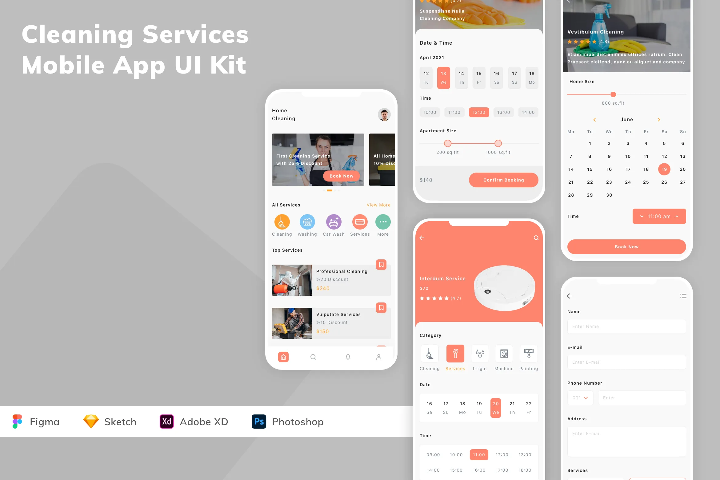 Cleaning Services Mobile App UI Kit
