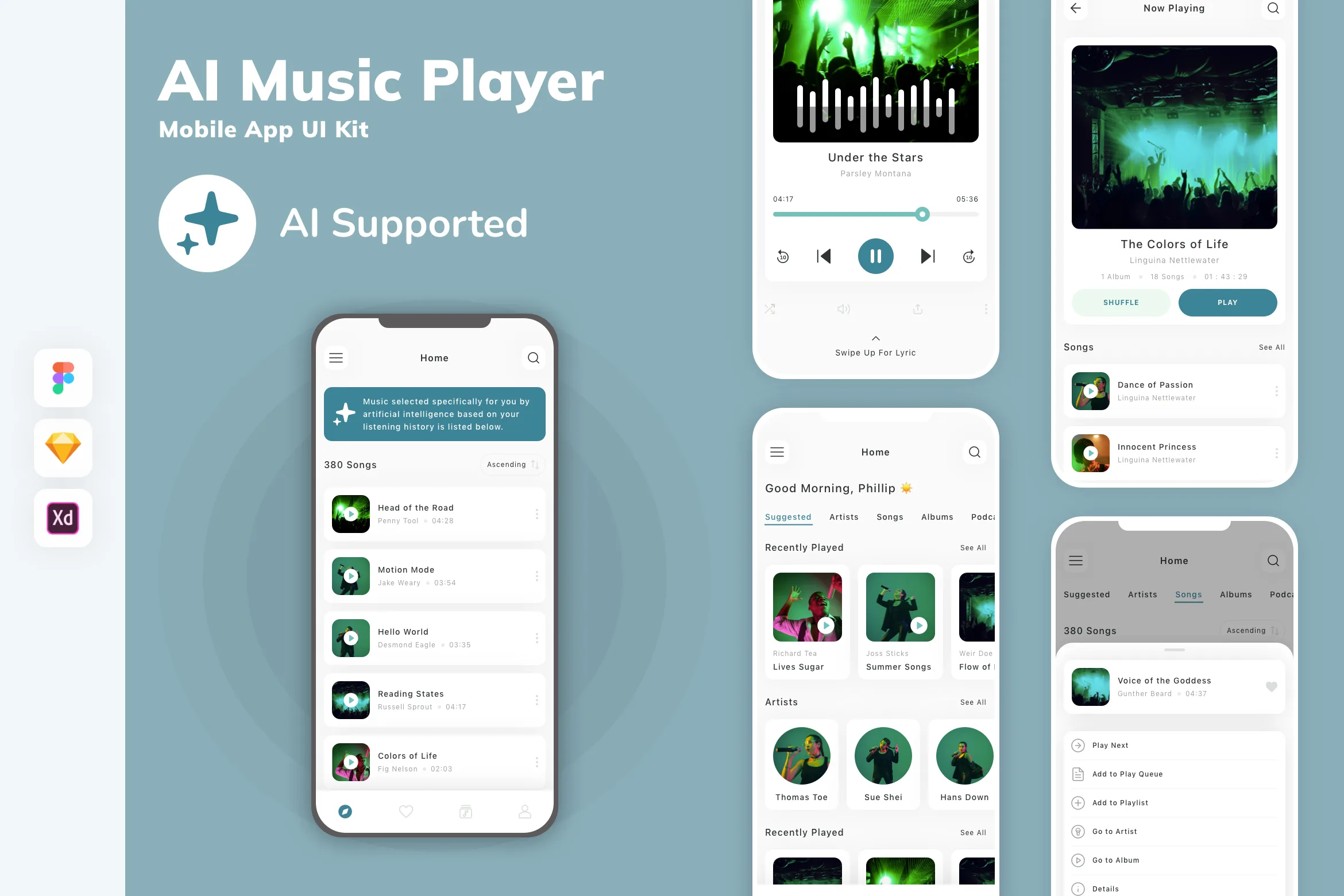 AI Music Player Mobile App UI Kit
