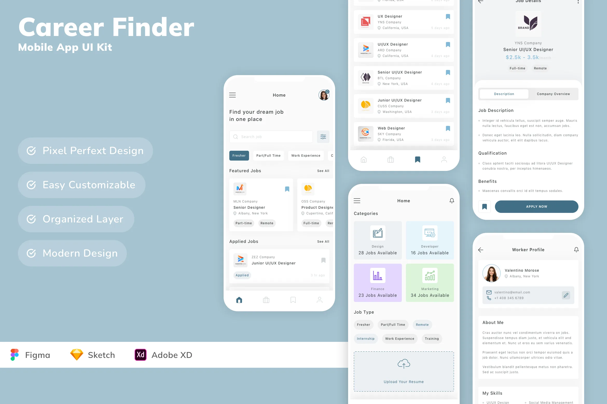 Career Finder Mobile App UI Kit
