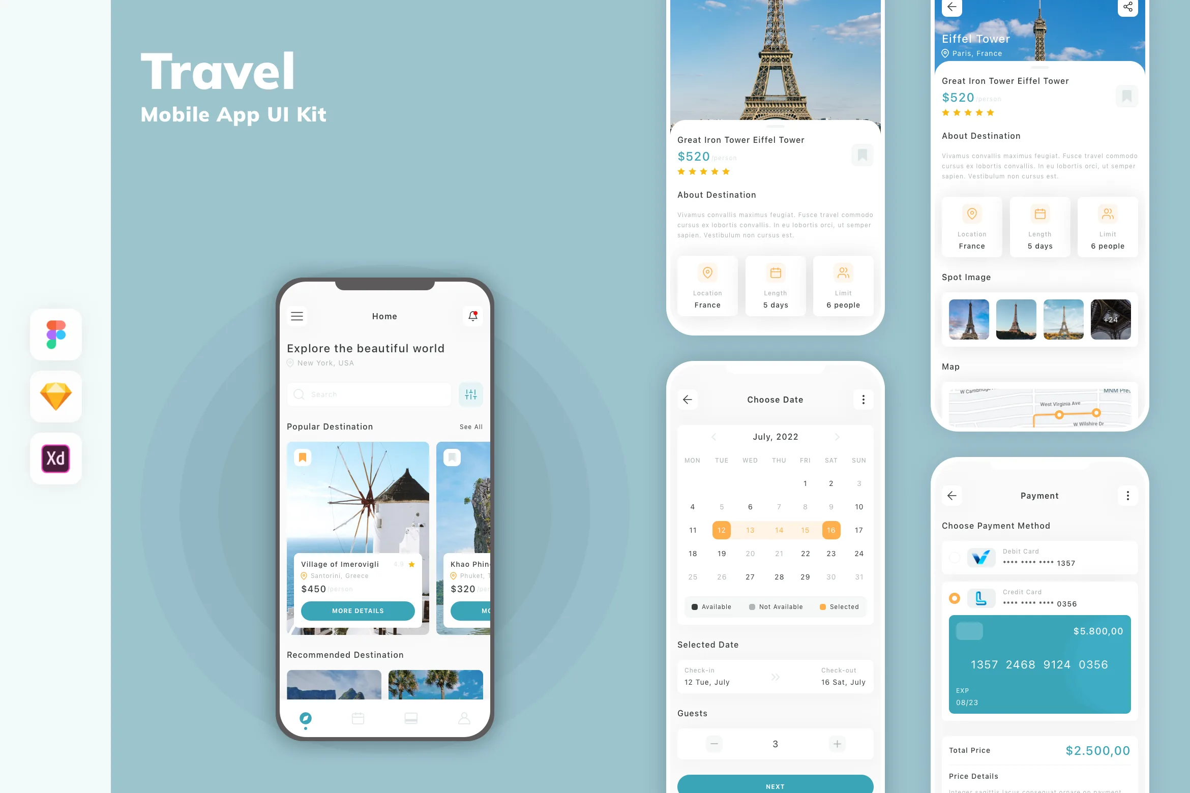Travel Mobile App UI Kit