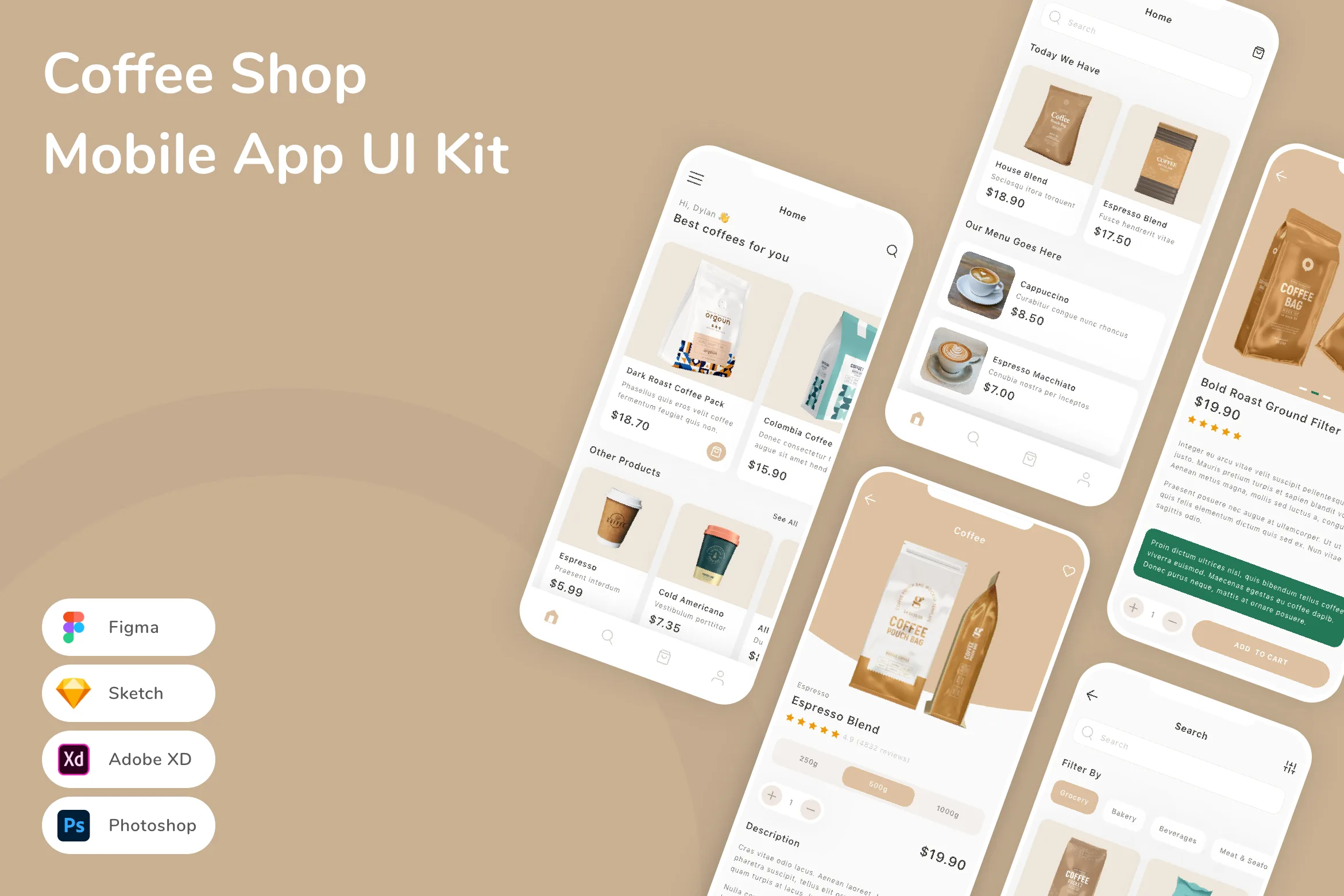 Coffee Shop Mobile App UI Kit