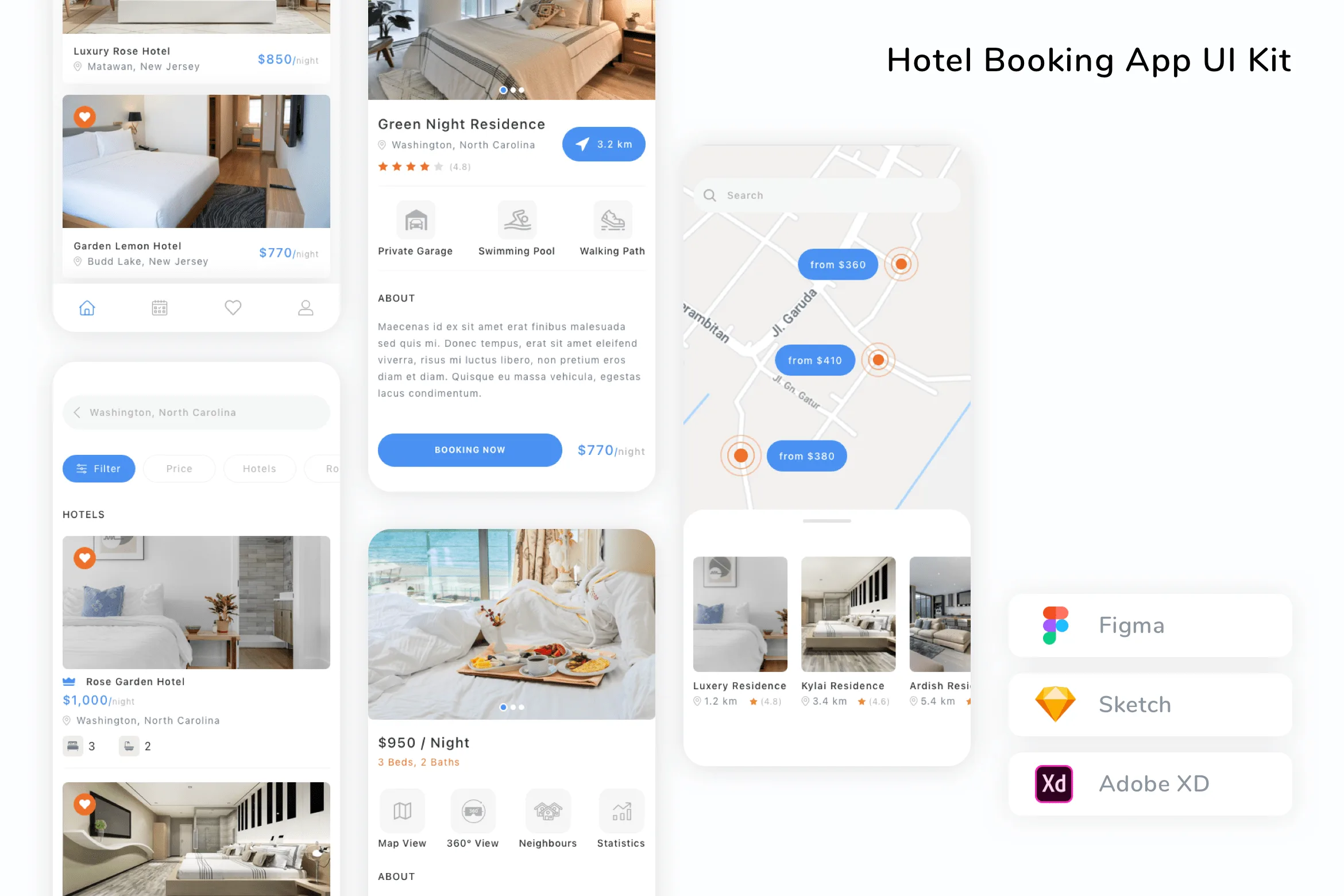 Hotel Booking App UI Kit