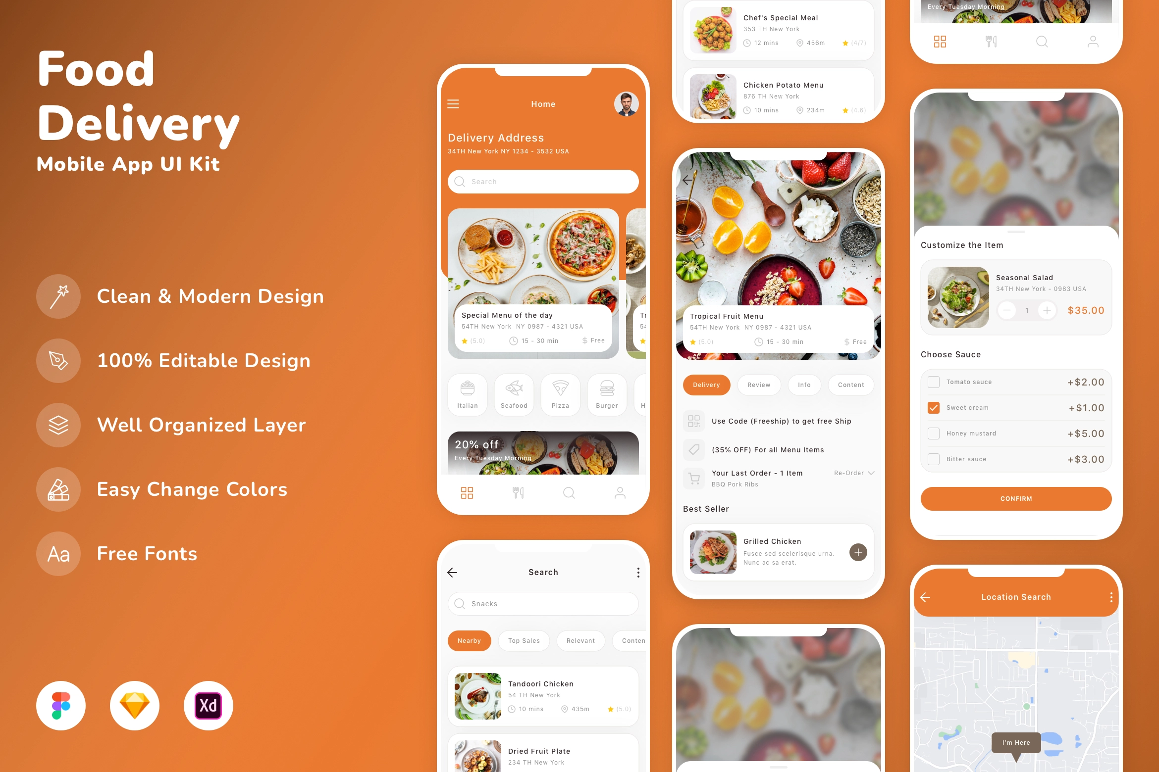 Food Delivery Mobile App UI Kit