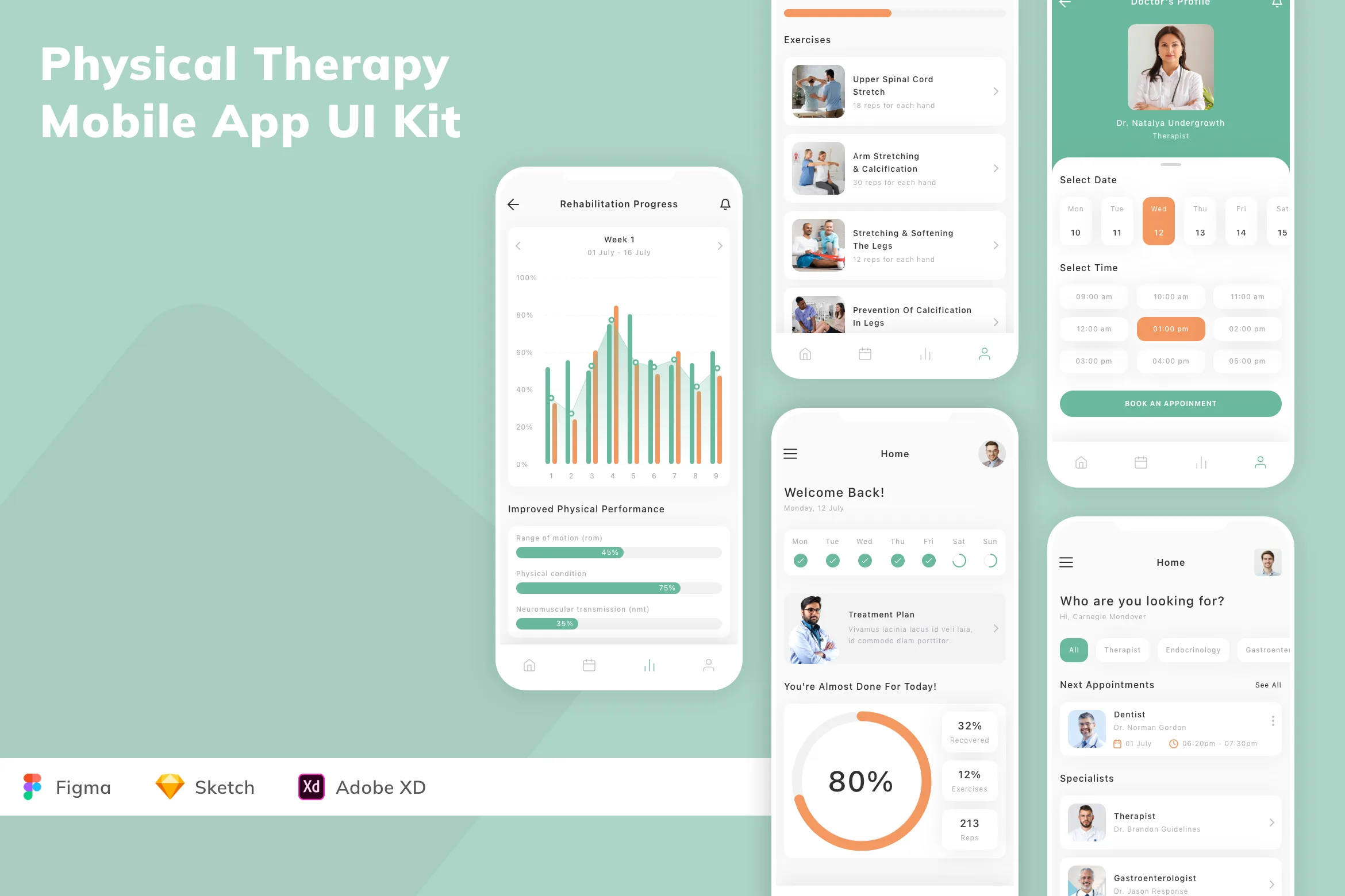 Physical Therapy Mobile App UI Kit