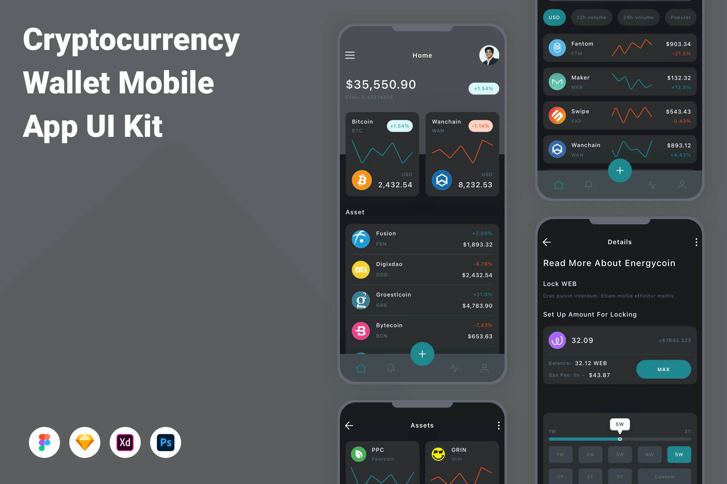 Cryptocurrency Wallet Mobile App UI Kit