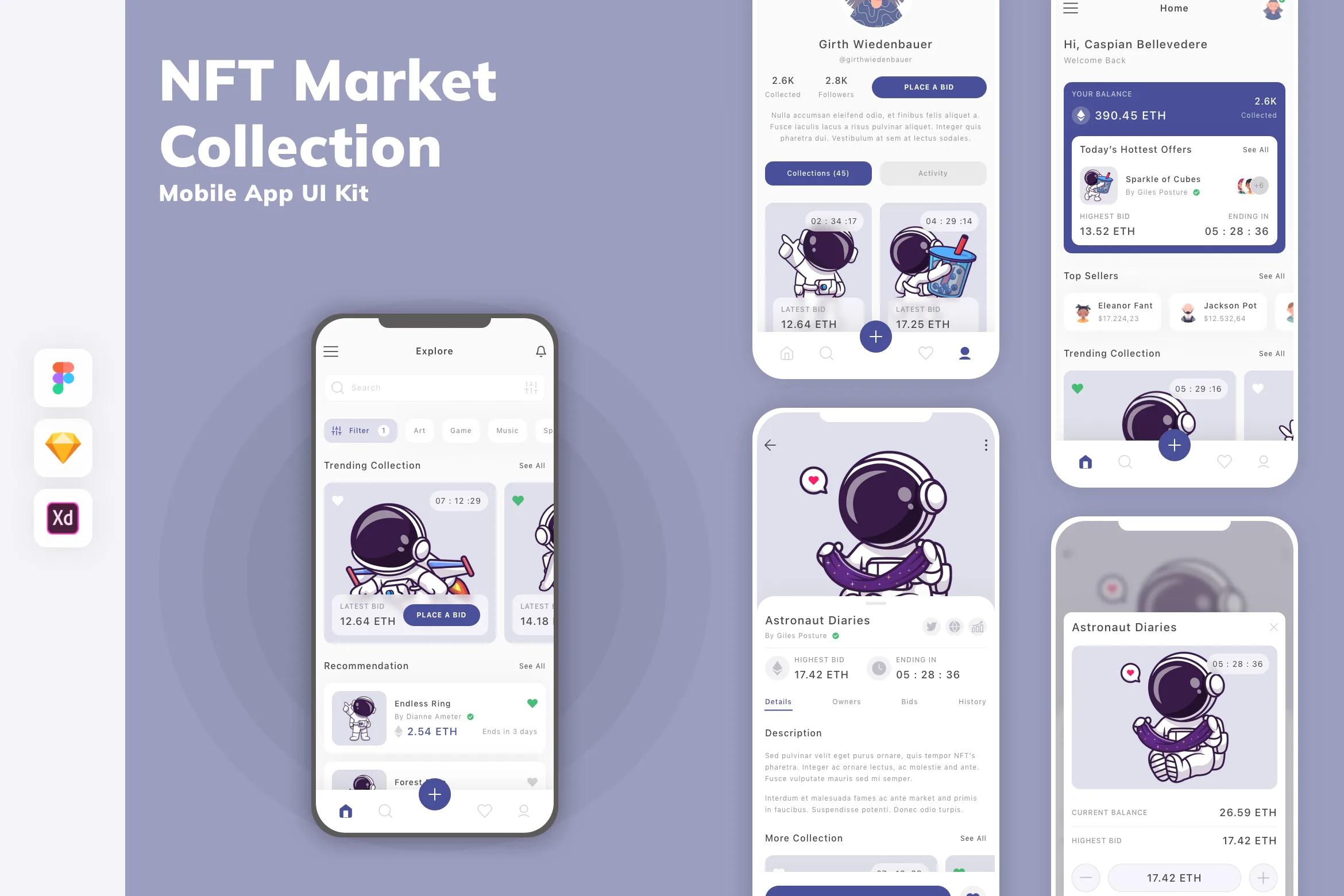 NFT Market Collection Mobile App UI Kit