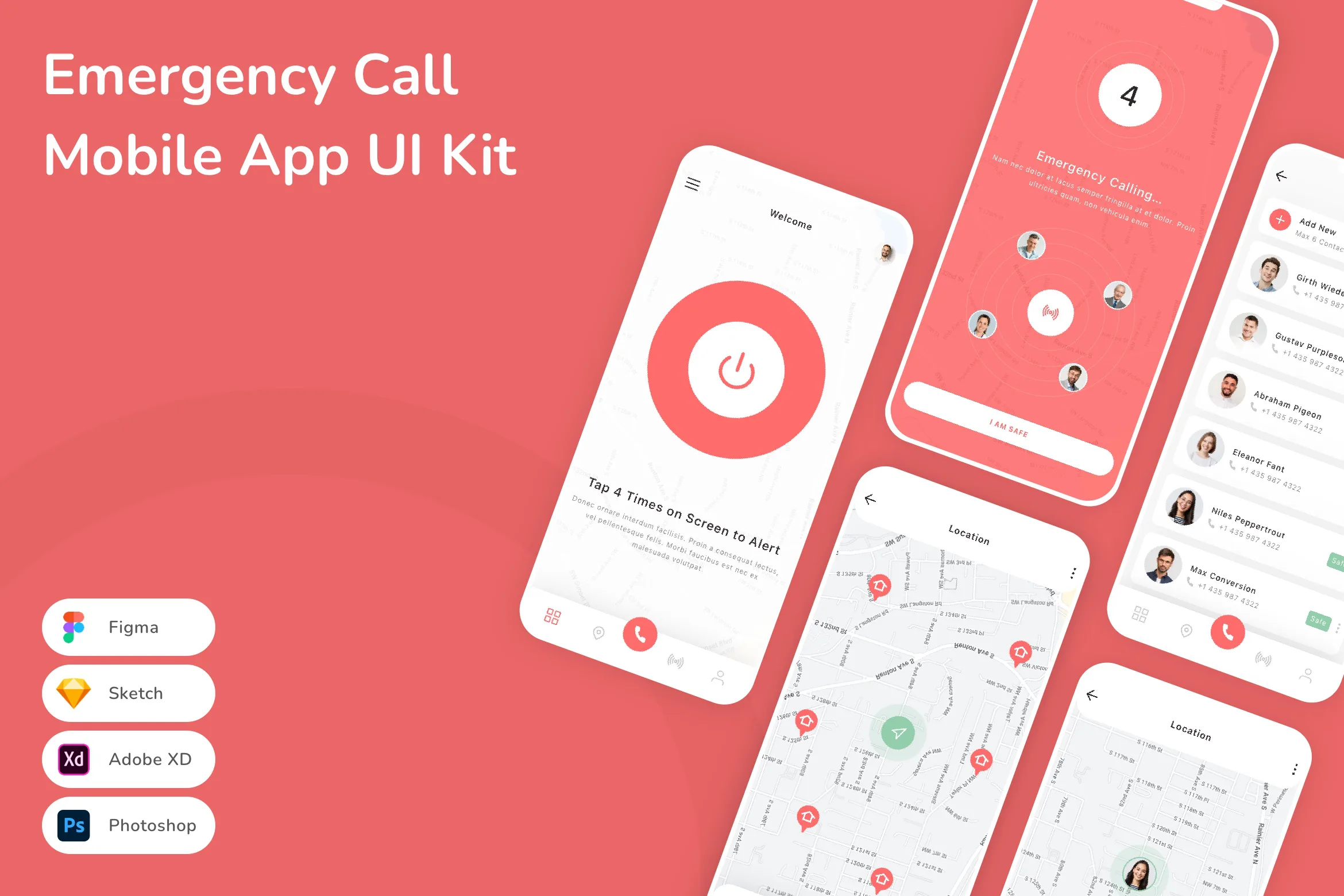 Emergency Call Mobile App UI Kit