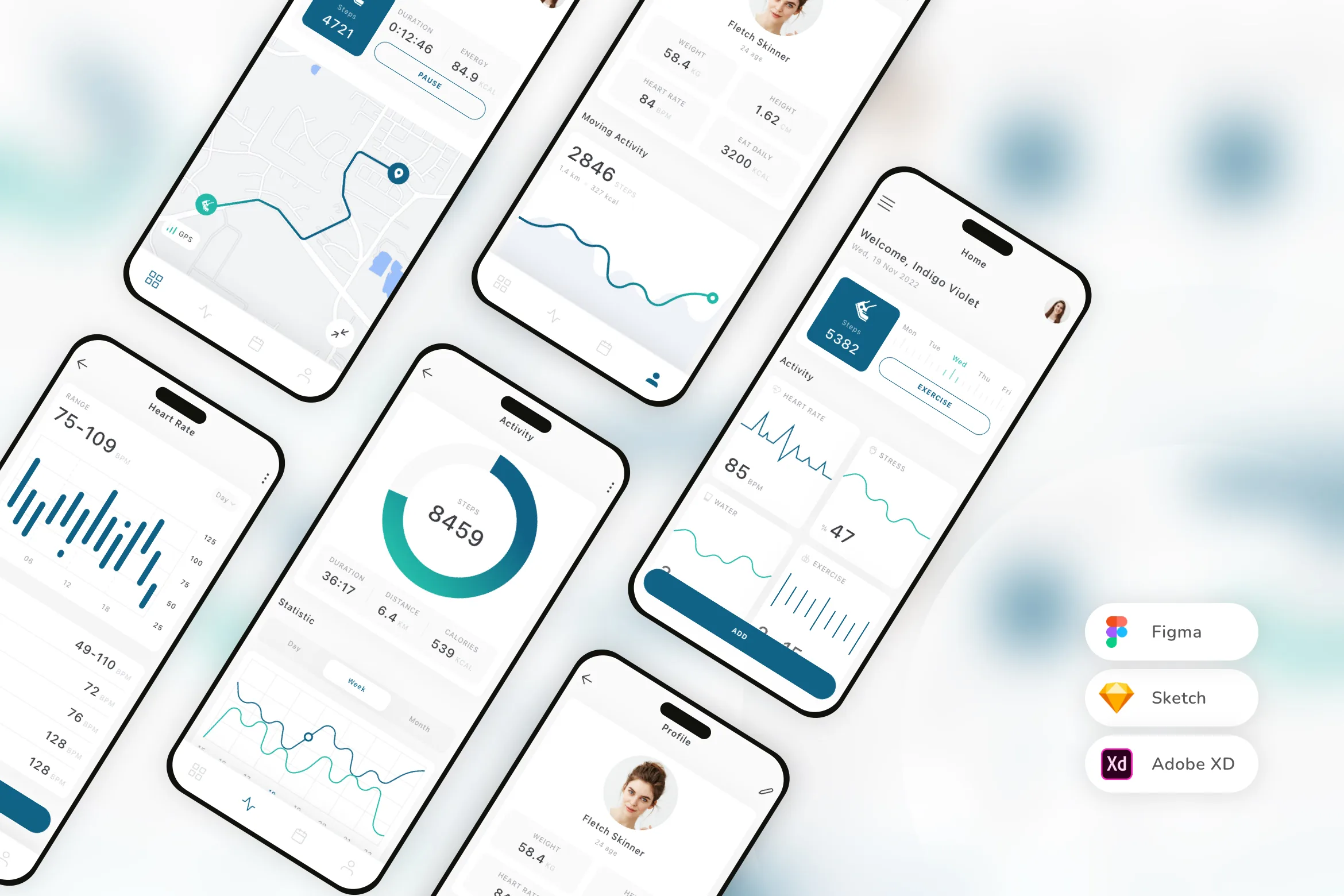 Health Track Mobile App UI Kit