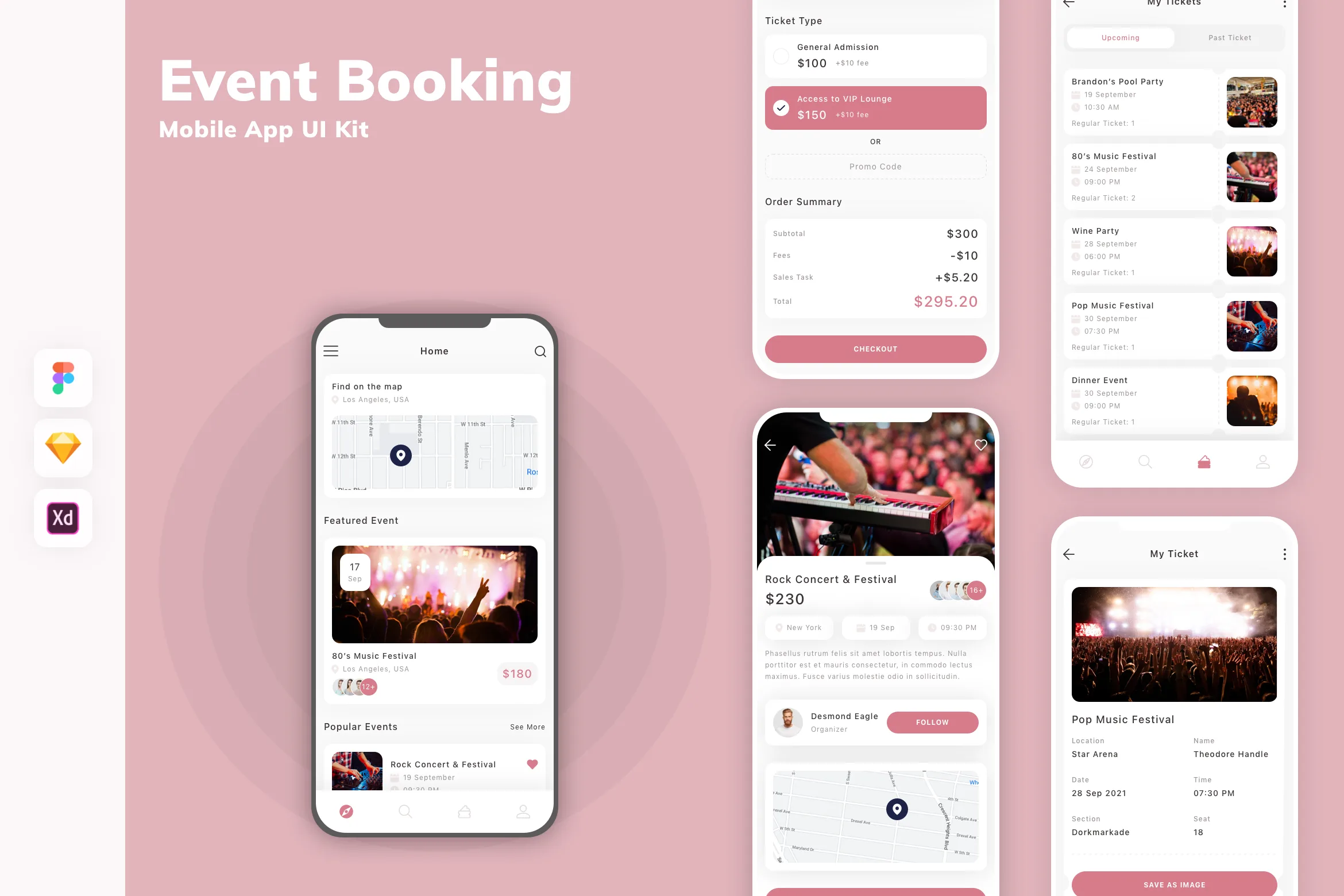 Event Booking Mobile App UI Kit
