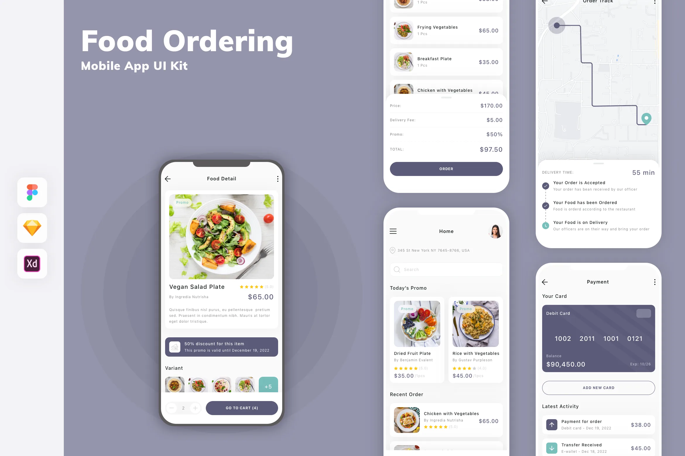 Food Ordering Mobile App UI Kit