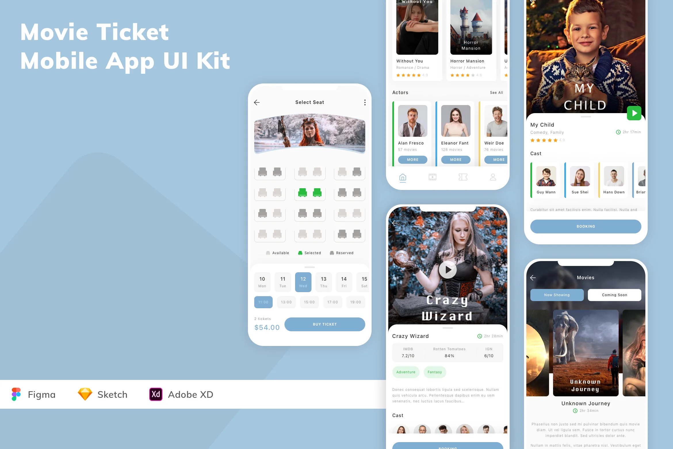 Movie Ticket Mobile App UI Kit