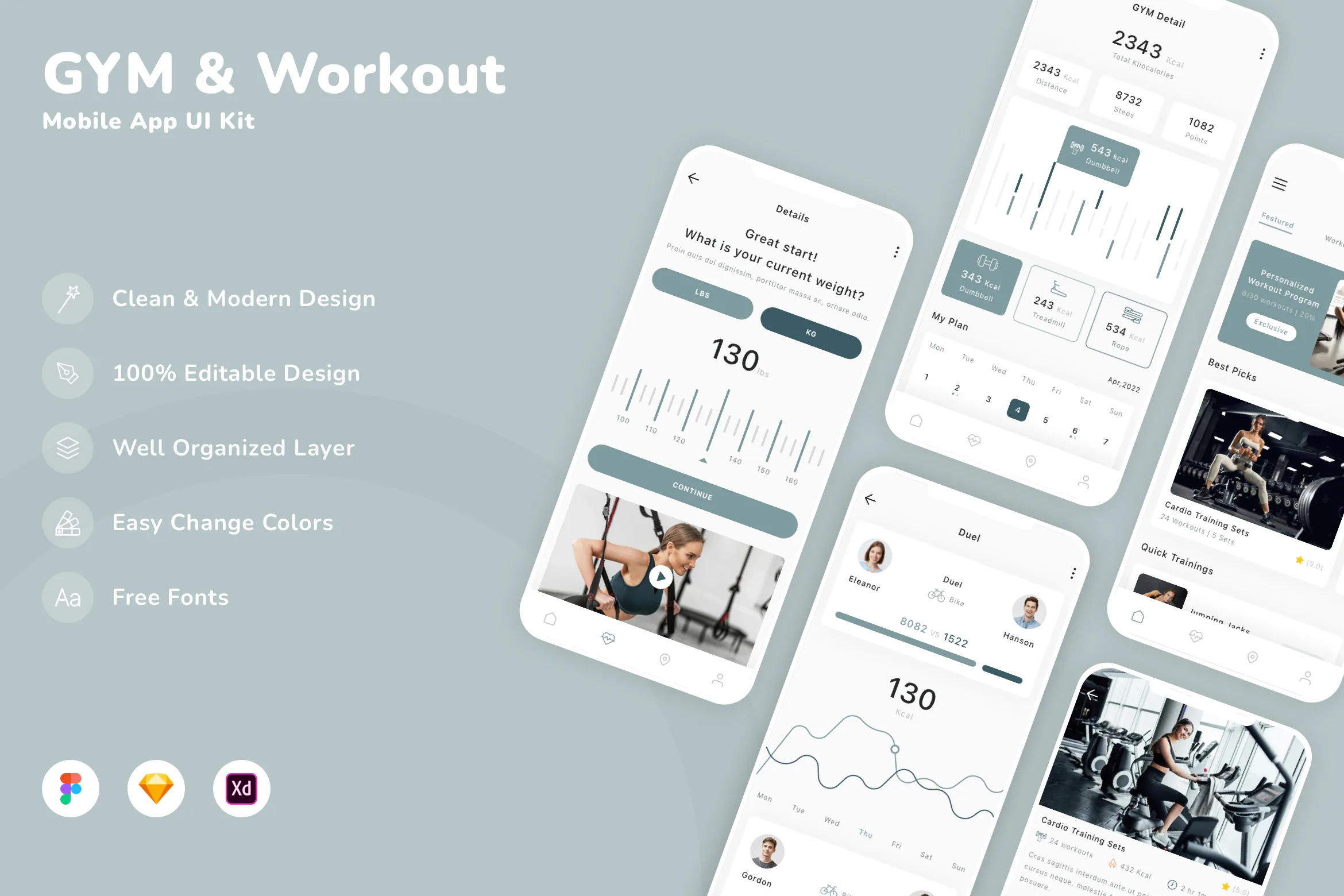 GYM & Workout Mobile App UI Kit