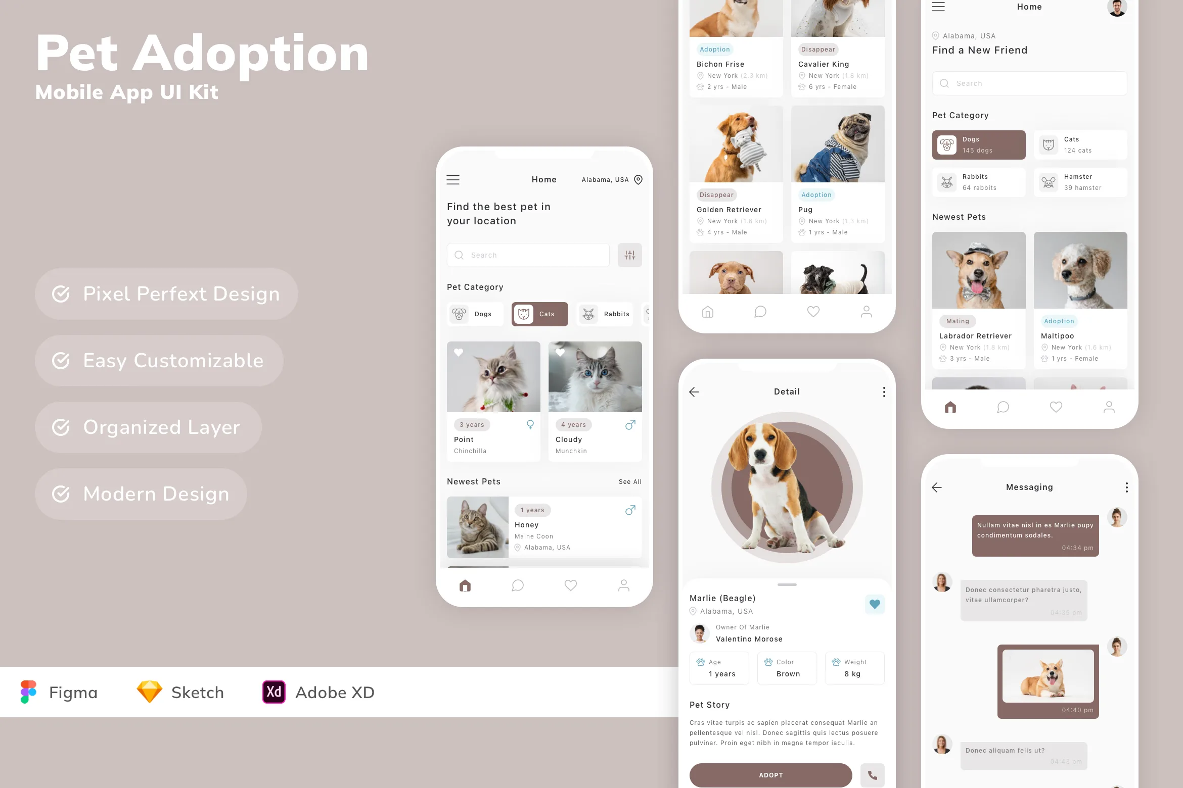 Pet Adoption Mobile App UI Kit