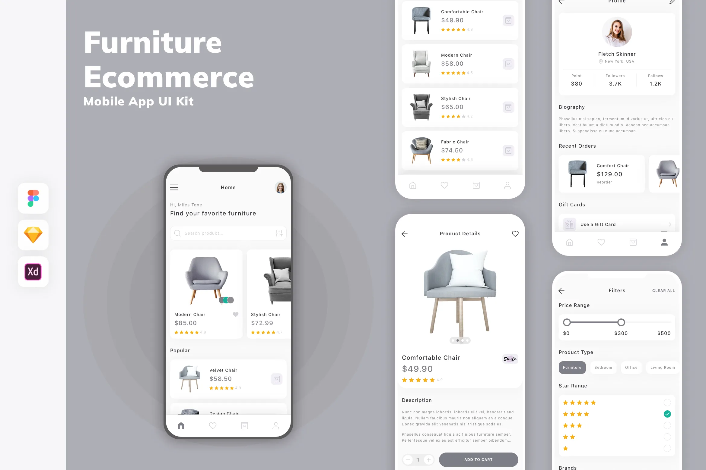 Furniture Ecommerce Mobile App UI Kit