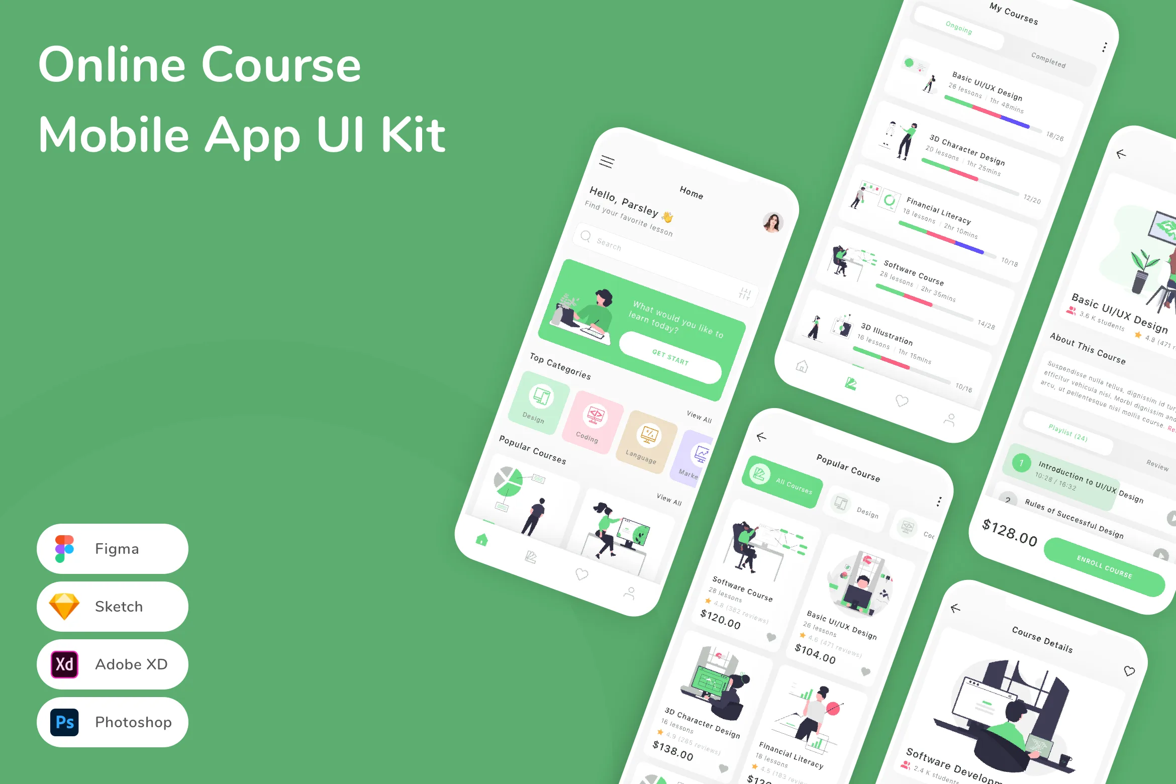 Online Course Mobile App UI Kit