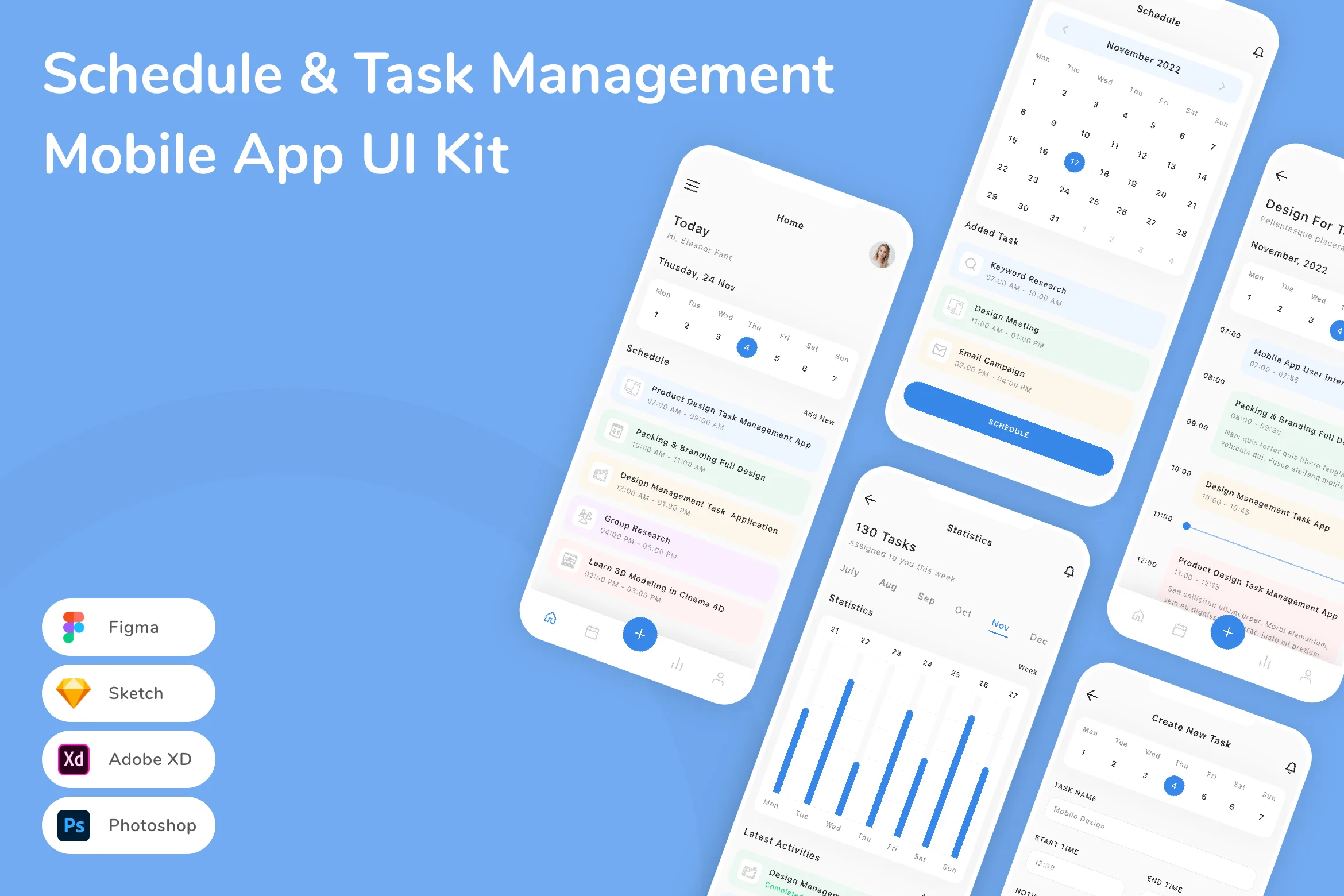 Schedule & Task Management Mobile App UI Kit