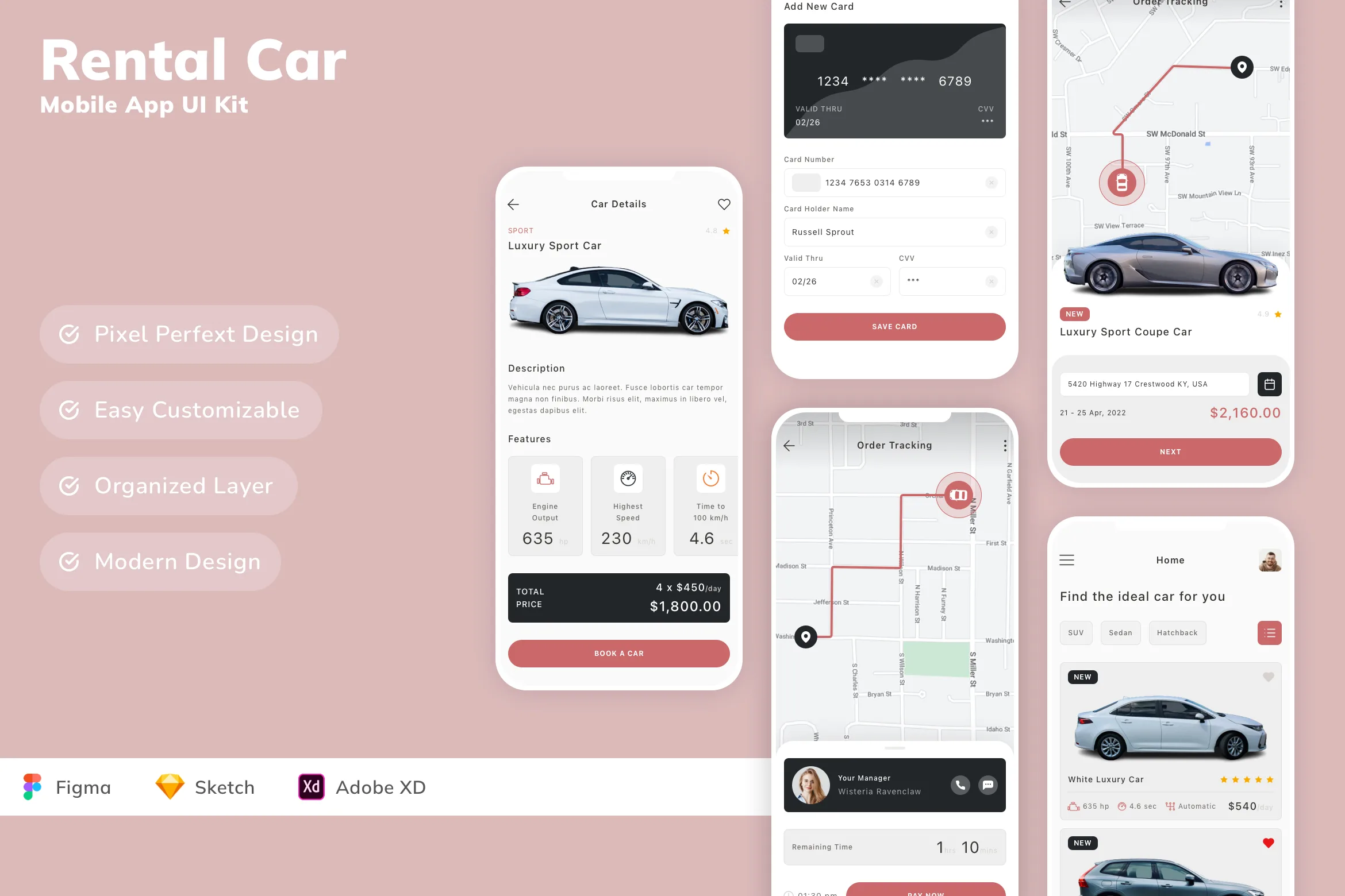Rental Car Mobile App UI Kit