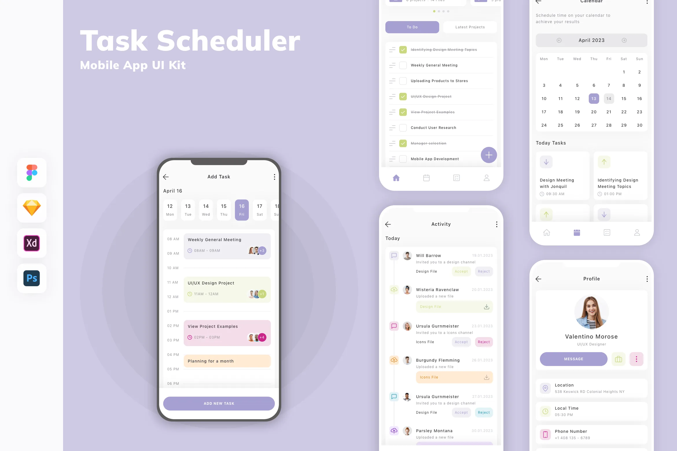 Task Scheduler Mobile App UI Kit