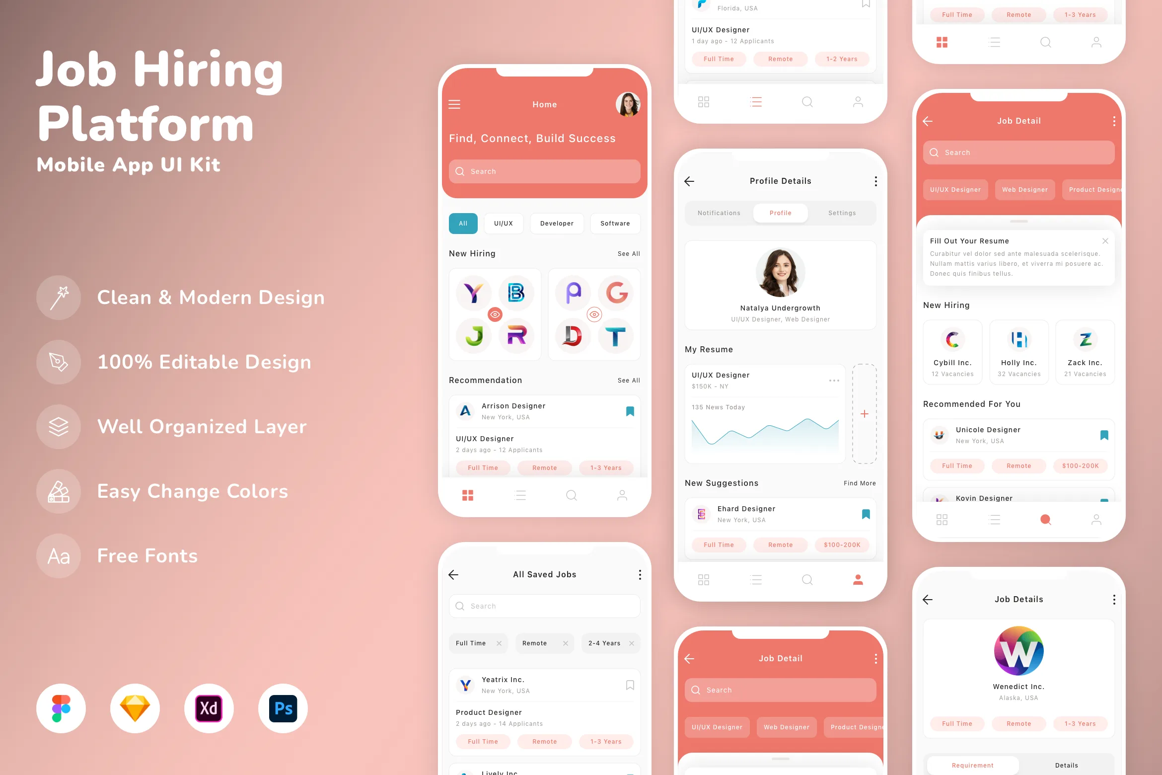 Job Hiring Platform Mobile App UI Kit